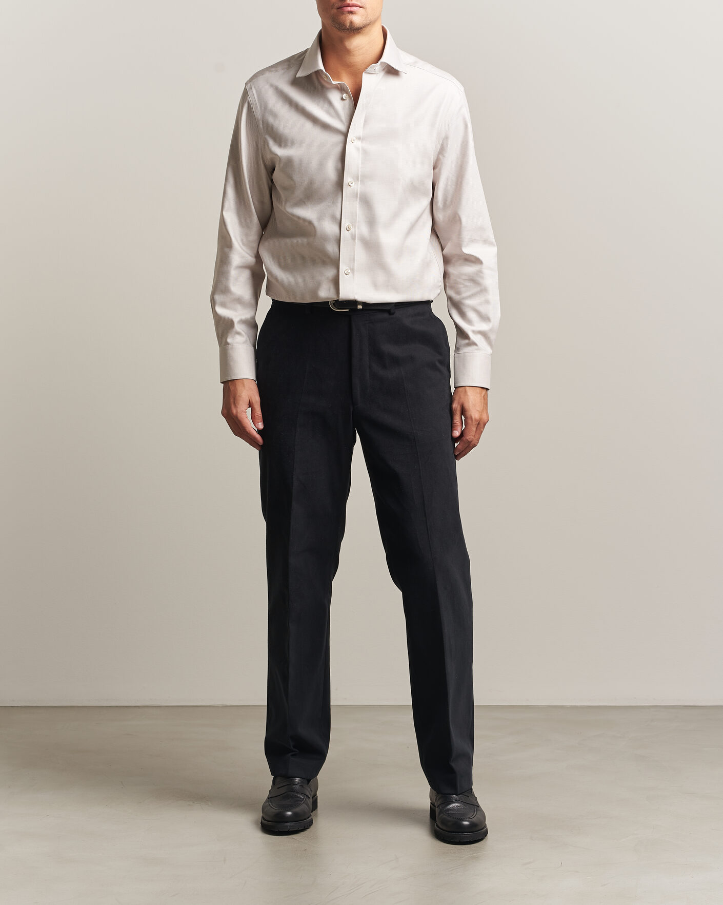 Men | Shirts | Charles Tyrwhitt | Slim Fit Non Iron Trafalgar Weave Shirt Stone