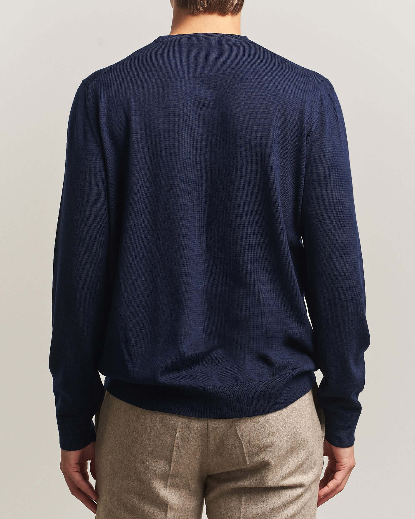 Men | Sweaters & Knitwear | Charles Tyrwhitt | Pure Merino Crew Neck Jumper Navy