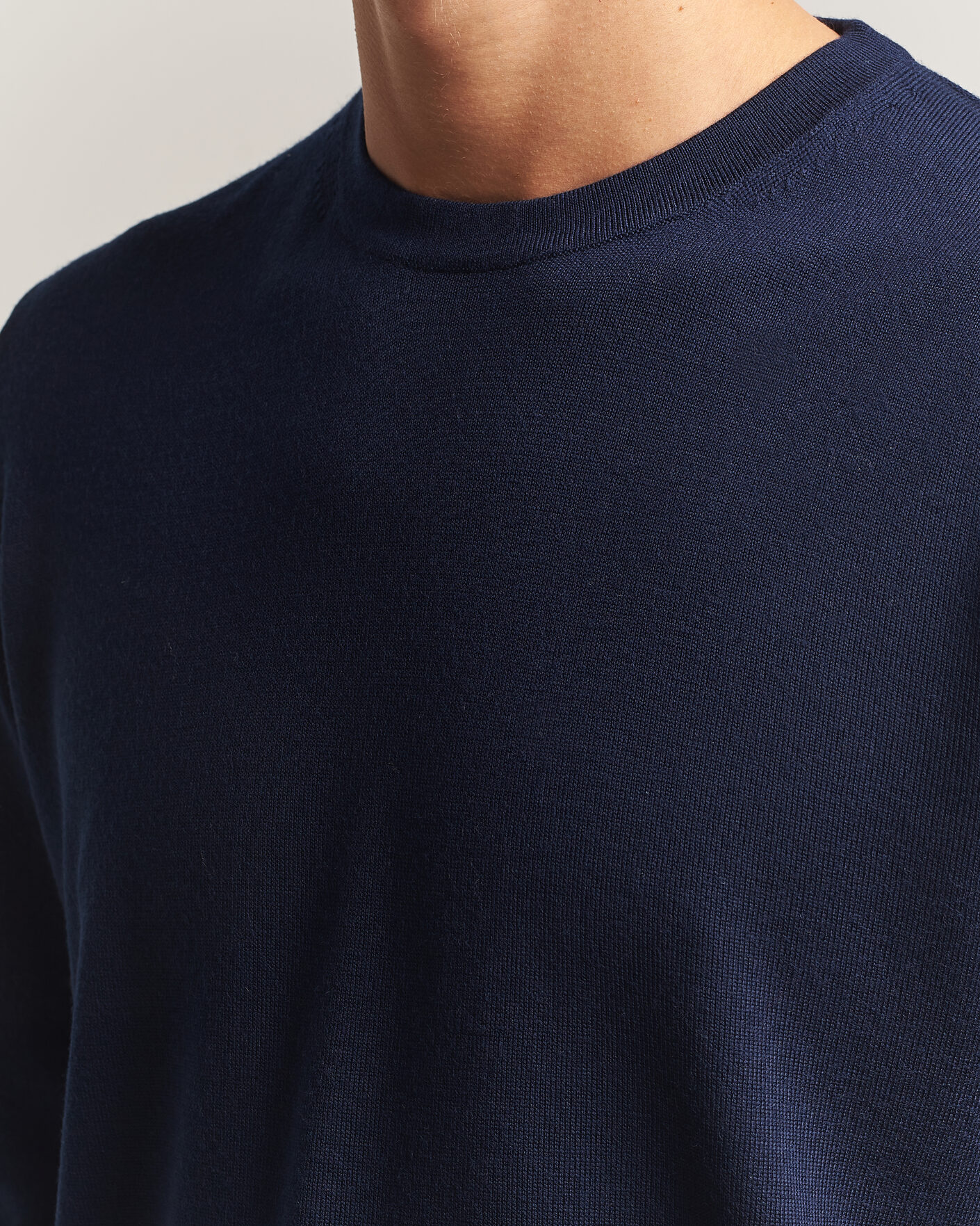 Men | Sweaters & Knitwear | Charles Tyrwhitt | Pure Merino Crew Neck Jumper Navy