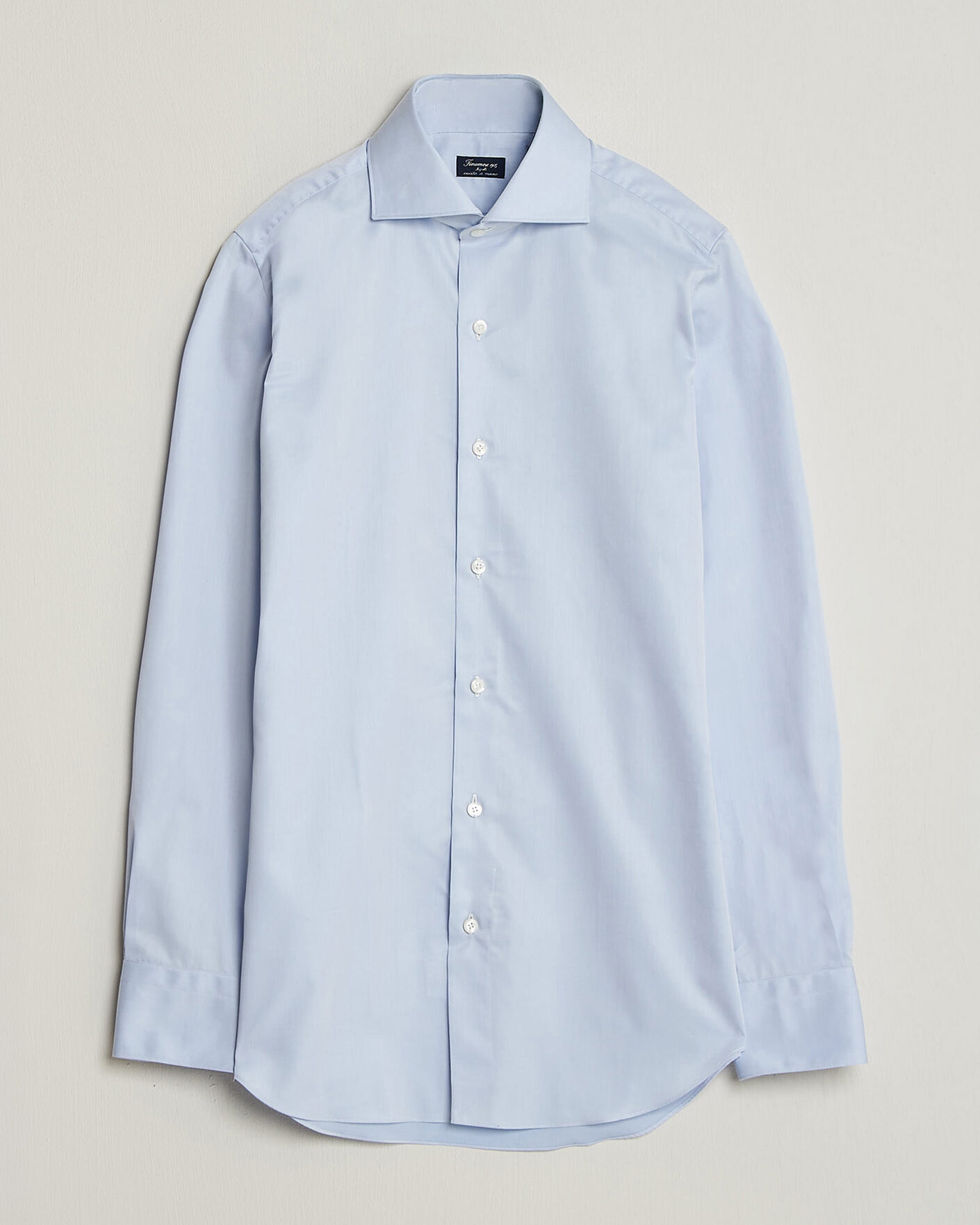 Men | Shirts | Finamore Napoli | Milano Slim Traveller Cotton Shirt Light Blue