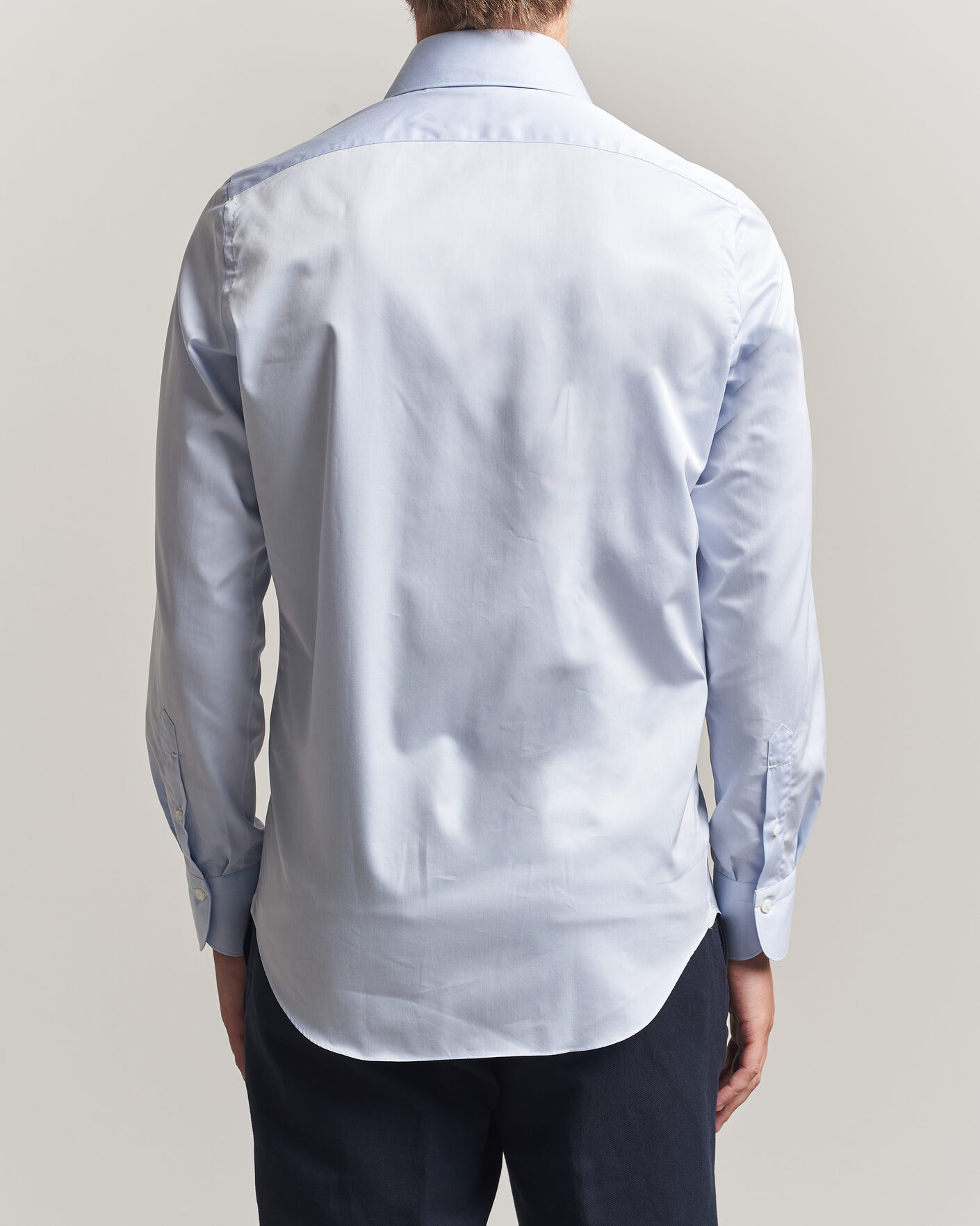 Men | Shirts | Finamore Napoli | Milano Slim Traveller Cotton Shirt Light Blue