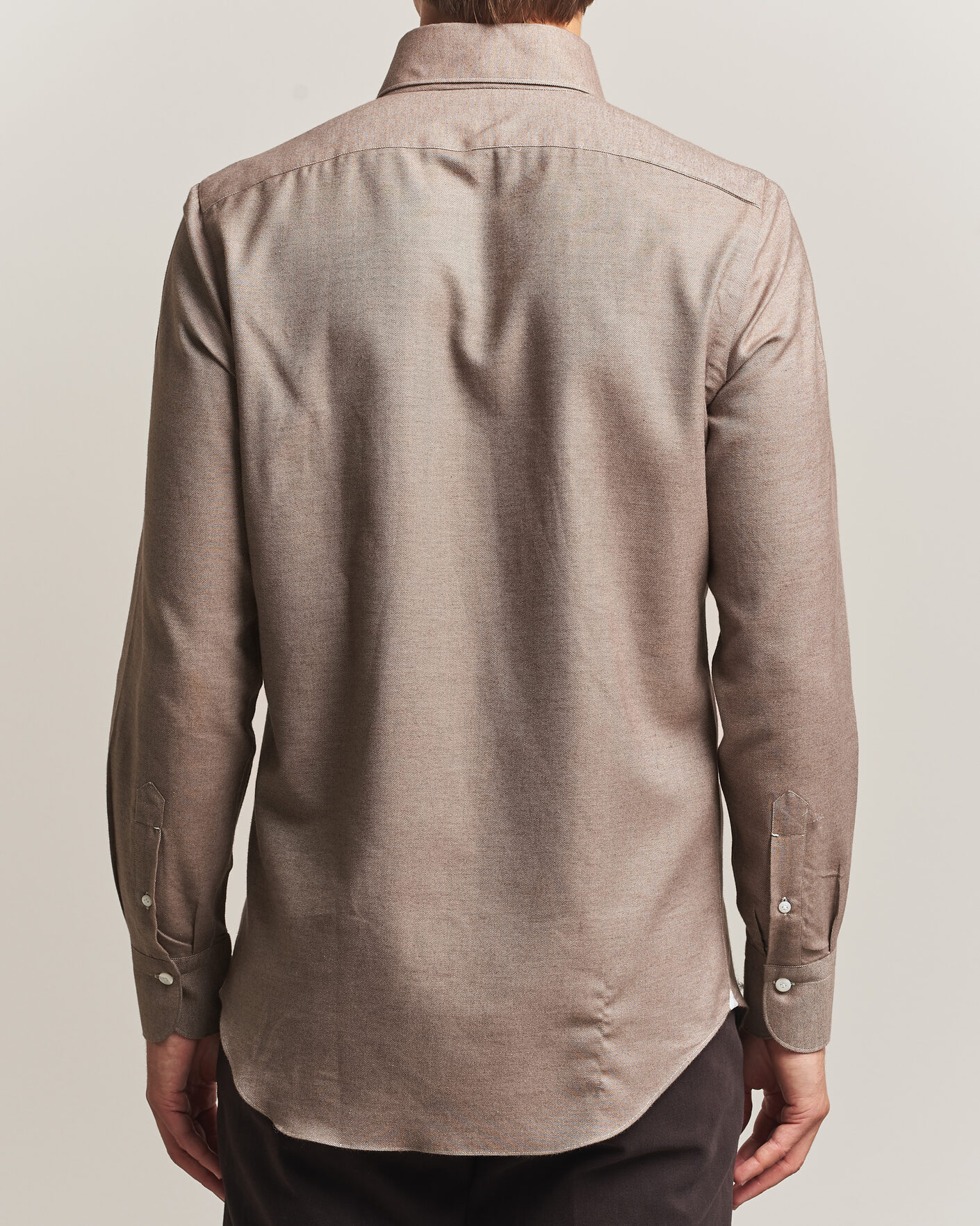 Men | Shirts | Finamore Napoli | Milano Slim Cashmere BD Shirt Brown