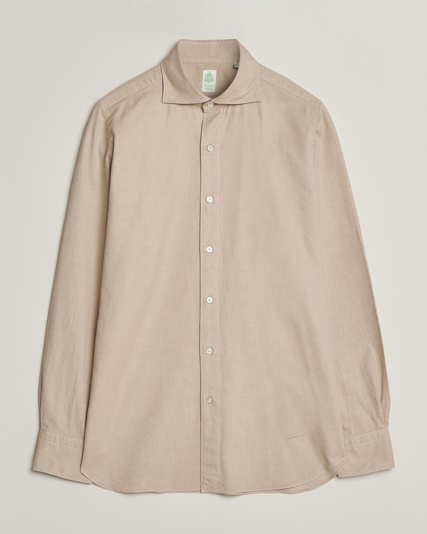 Men | Shirts | Finamore Napoli | Gaeta Flannel Sport Shirt Beige