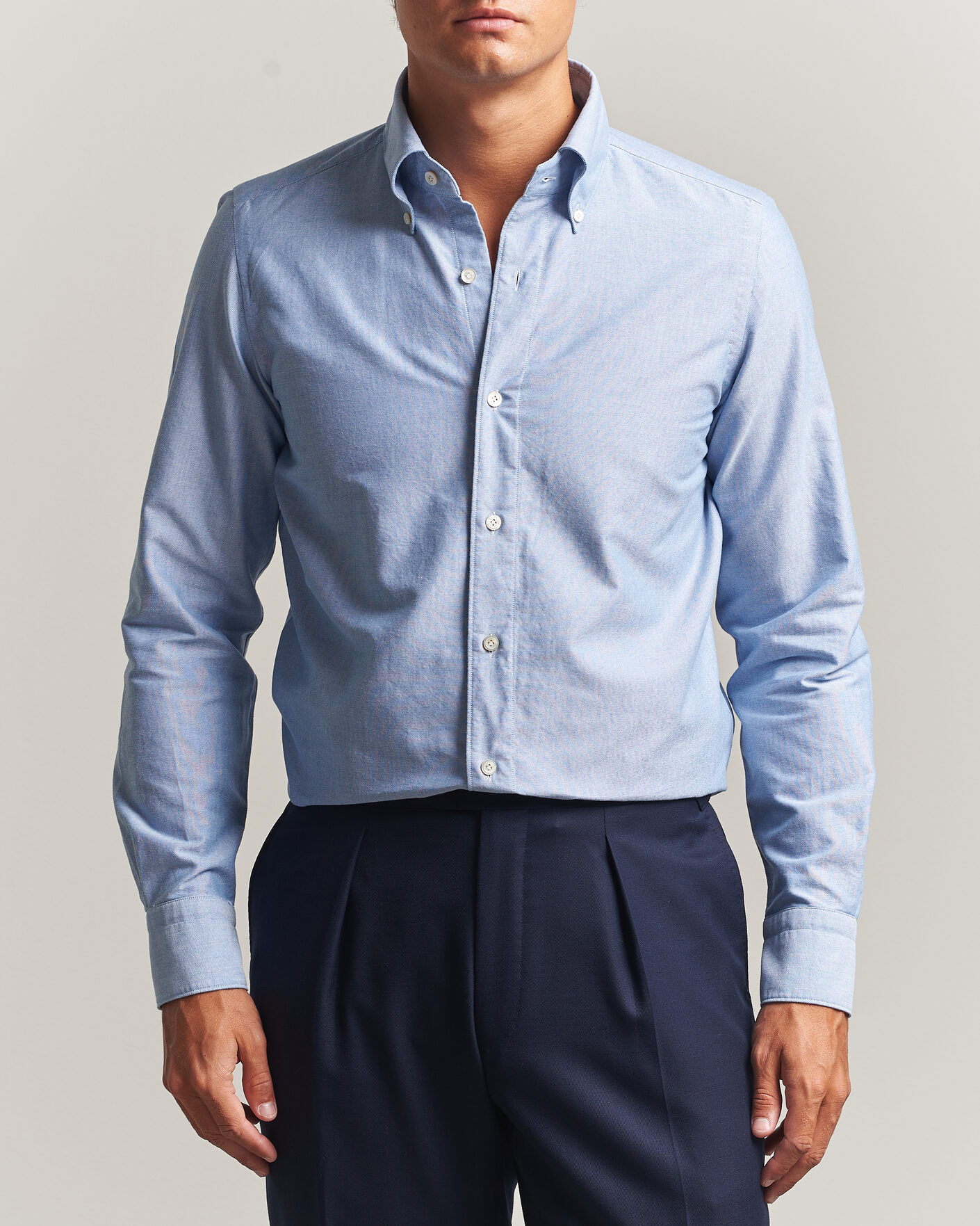 Men | Shirts | Finamore Napoli | Gaeta Oxford Button Down Shirt Light Blue