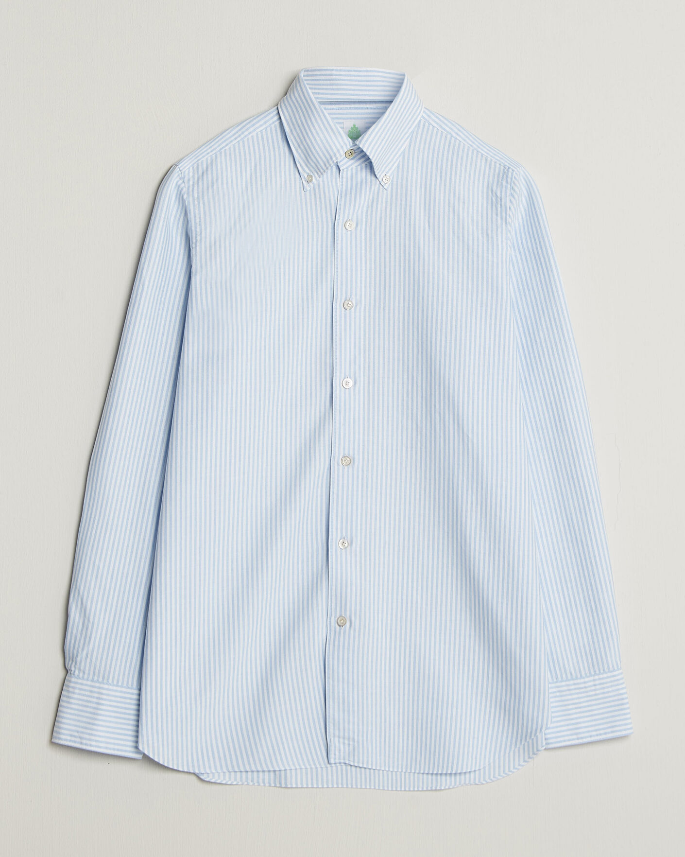 Men | Shirts | Finamore Napoli | Gaeta Oxford Button Down Shirt Light Blue Stripe