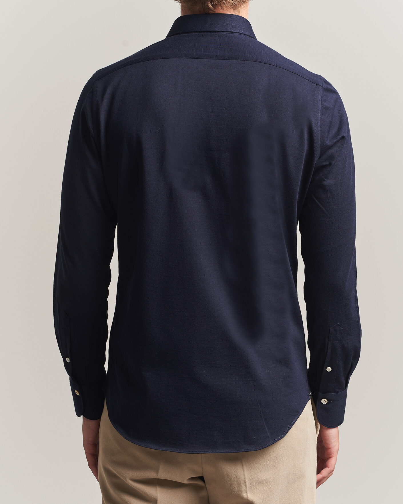 Finamore Napoli Cotton/Cashmere Jersey Shirt Navy at CareOfCarl.com