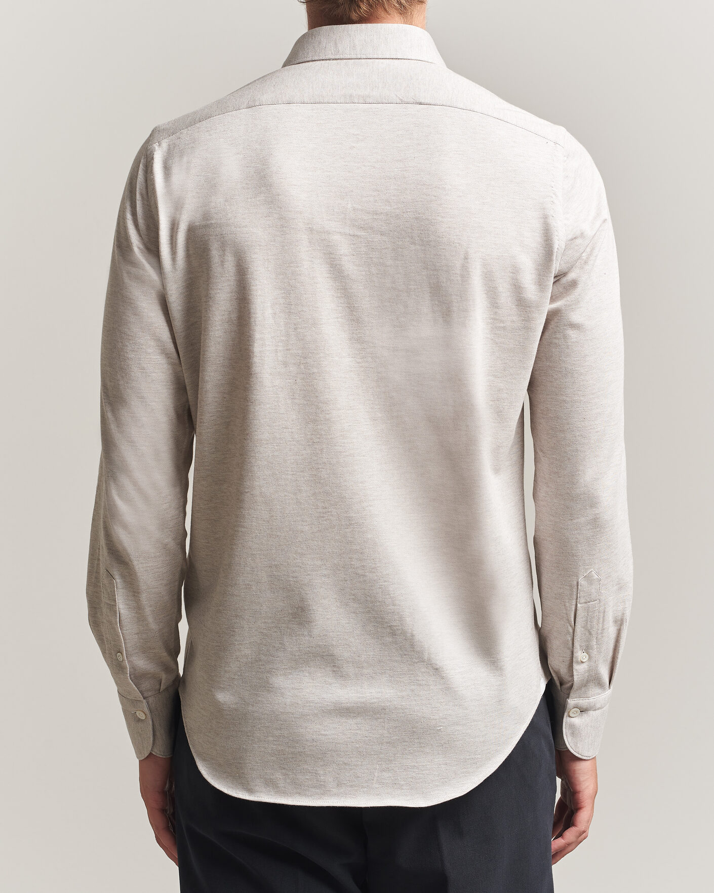 Finamore Napoli Cotton/Cashmere Jersey Shirt Beige at CareOfCarl.com