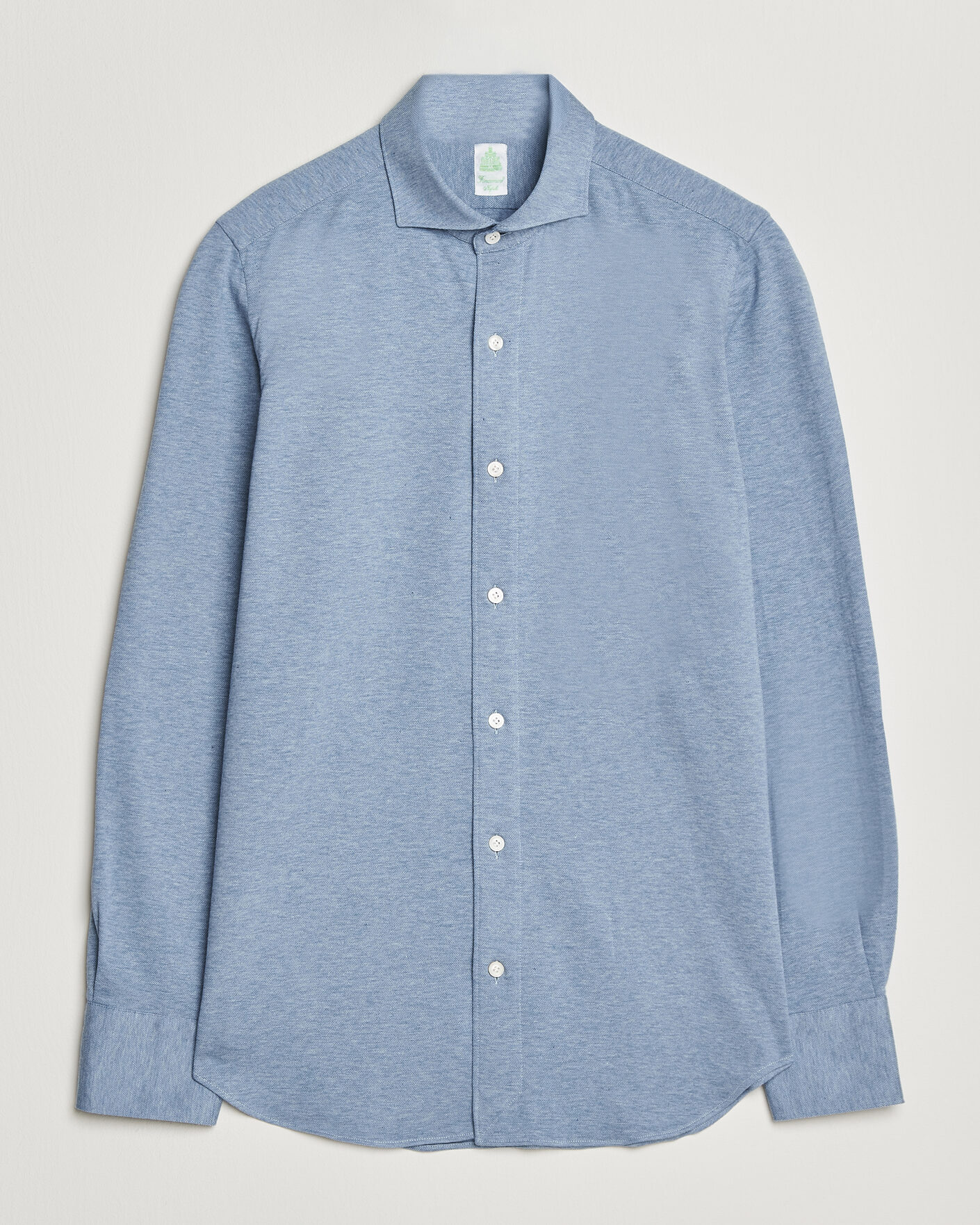 Men | Shirts | Finamore Napoli | Cotton/Cashmere Jersey Shirt Light Blue