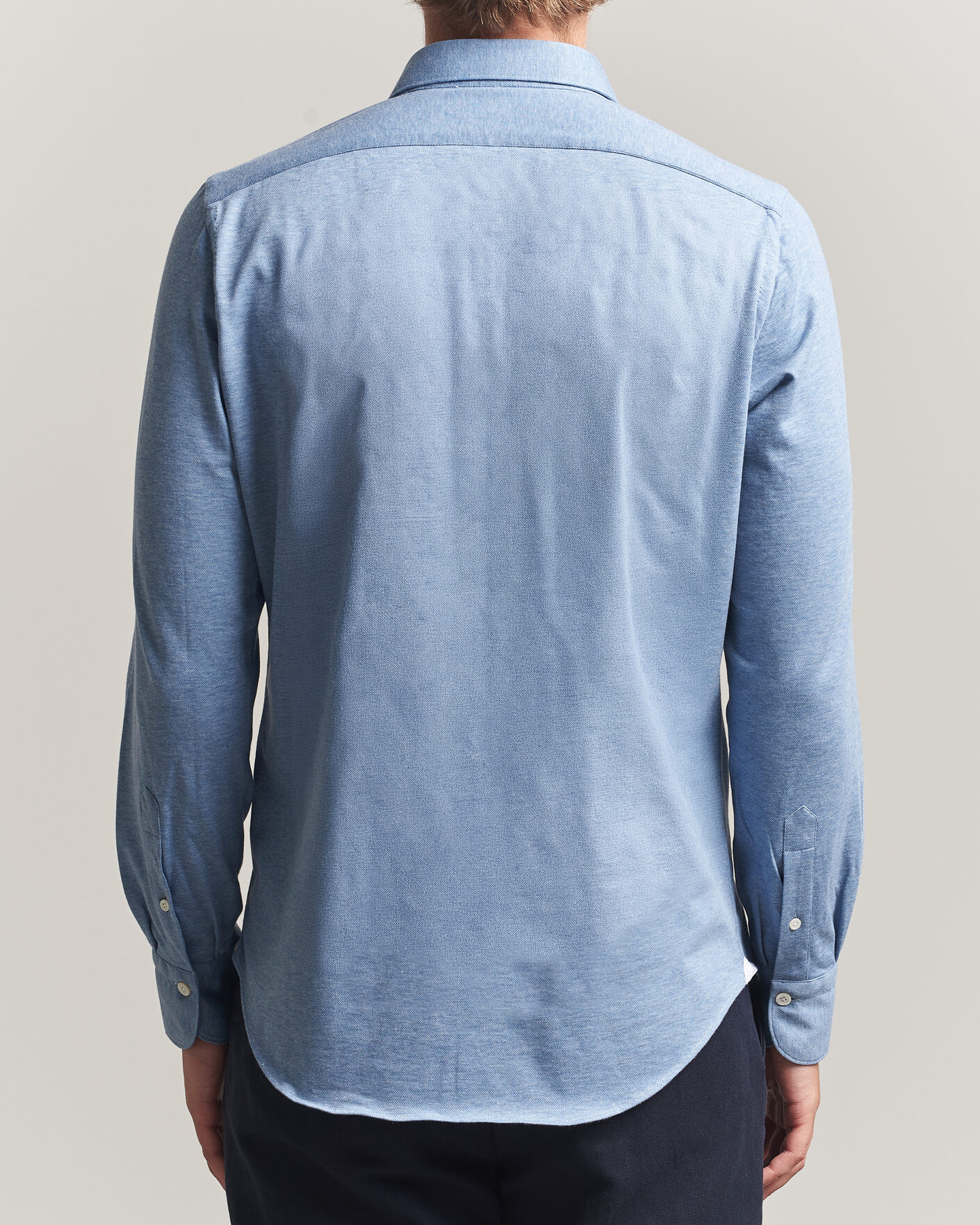 Men | Shirts | Finamore Napoli | Cotton/Cashmere Jersey Shirt Light Blue
