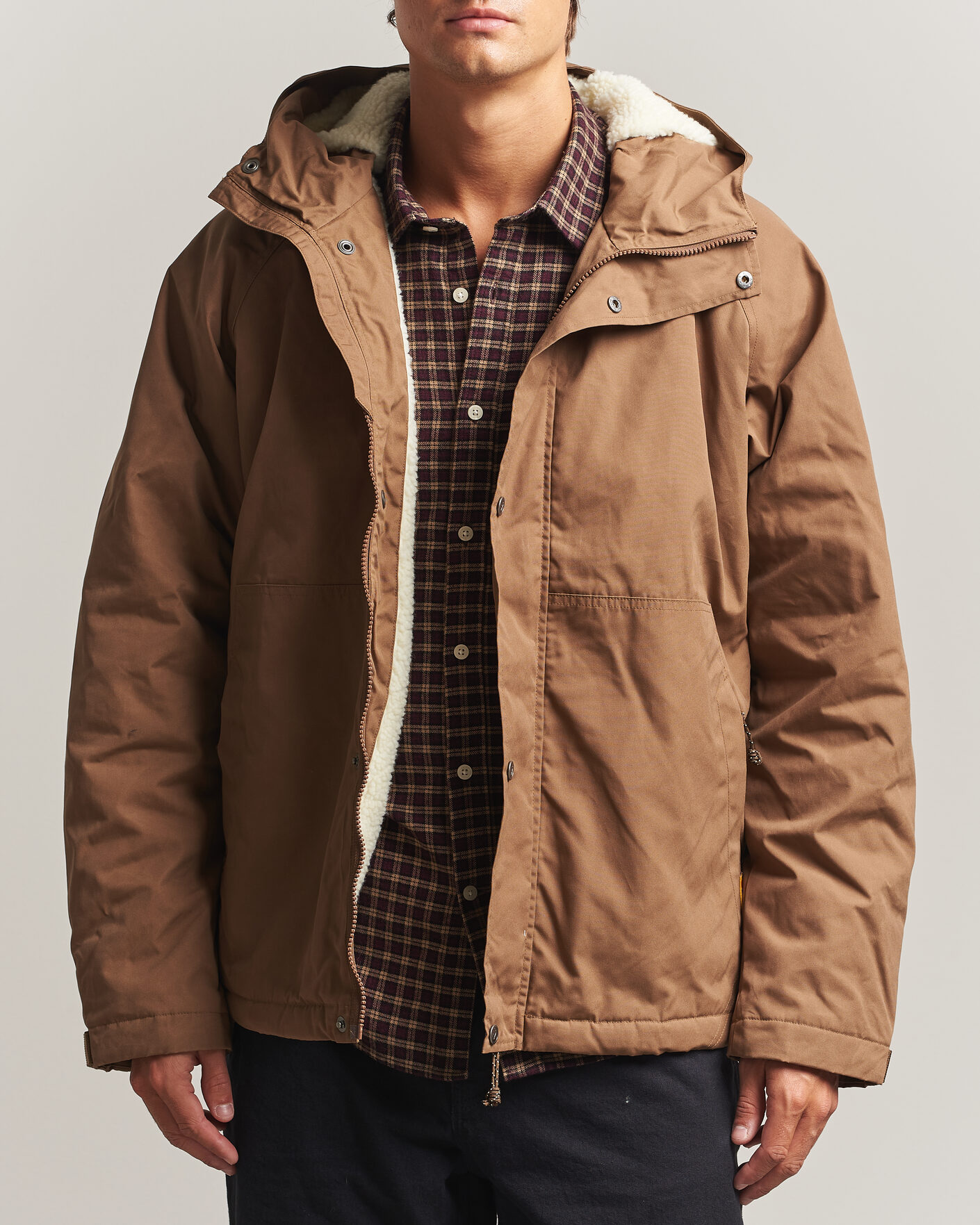 Men | Coats & Jackets | Fjällräven | Vardag G-1000 Pile Jacket Wood Brown