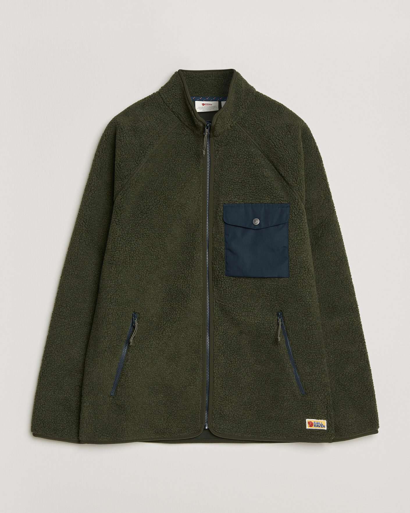 Men | Sweaters & Knitwear | Fjällräven | Vardag Pile Fleece Zip Jacket Deep Forest