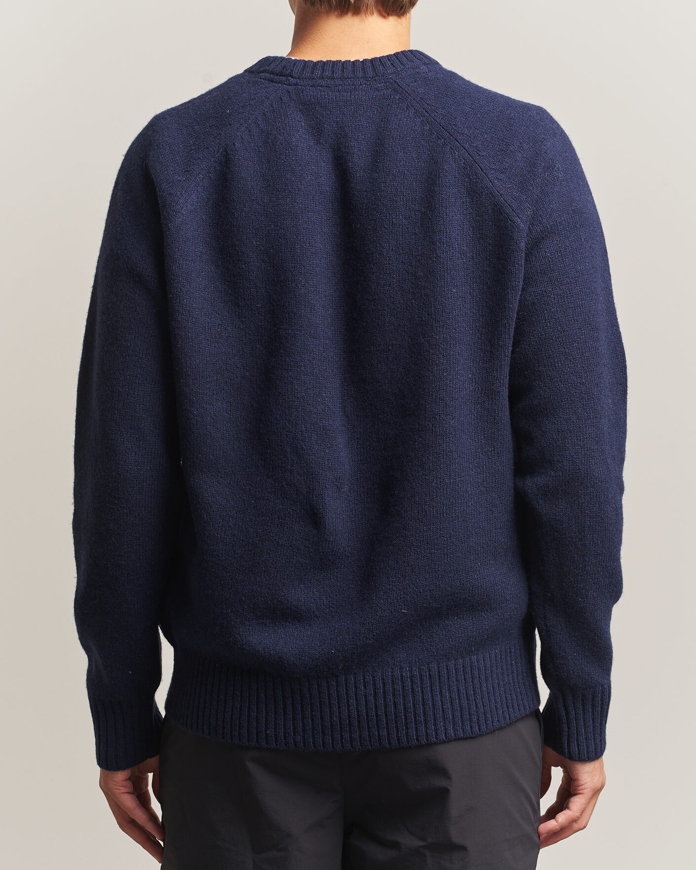 Men | Sweaters & Knitwear | Fjällräven | Logo Knit Wool Sweater Dark Navy