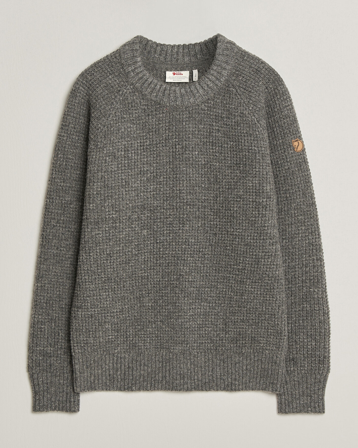 Men | Sweaters & Knitwear | Fjällräven | Övik Wool Waffle Knit Grey Melange
