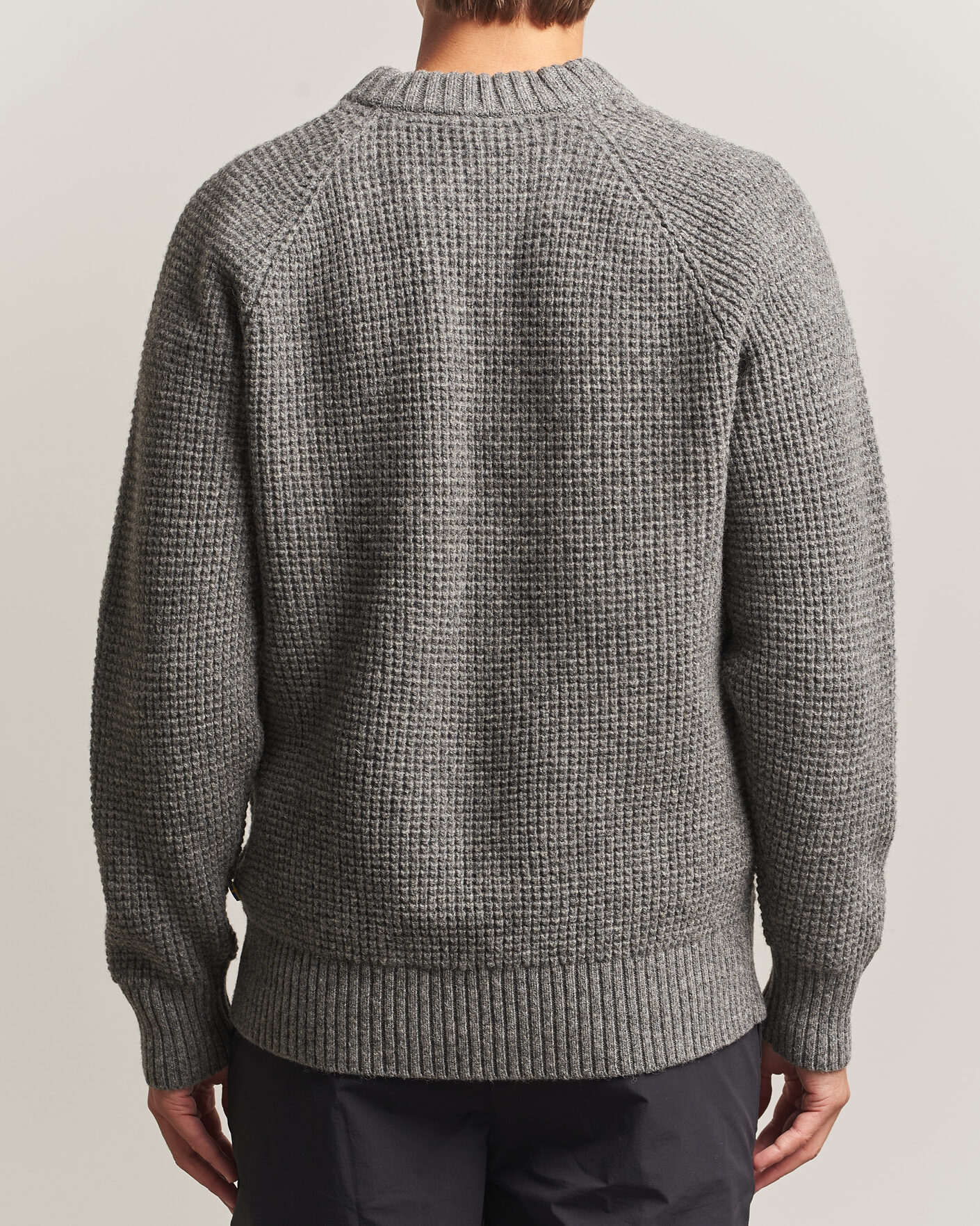 Fjällräven Övik Wool Waffle Knit Grey Melange at CareOfCarl.com