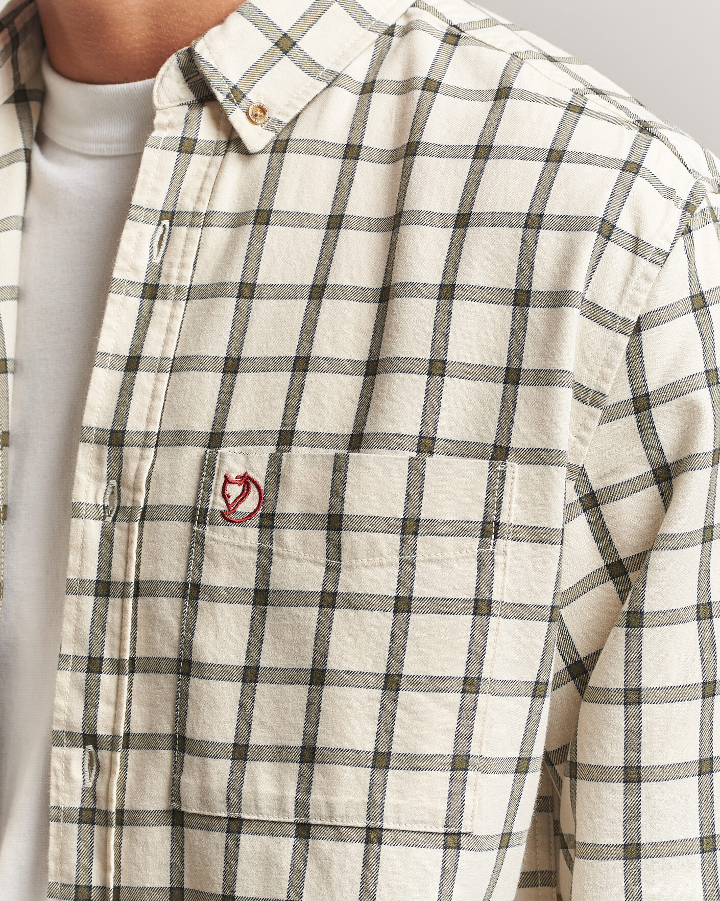 Men | Shirts | Fjällräven | Övik Flannel Shirt Chalk White