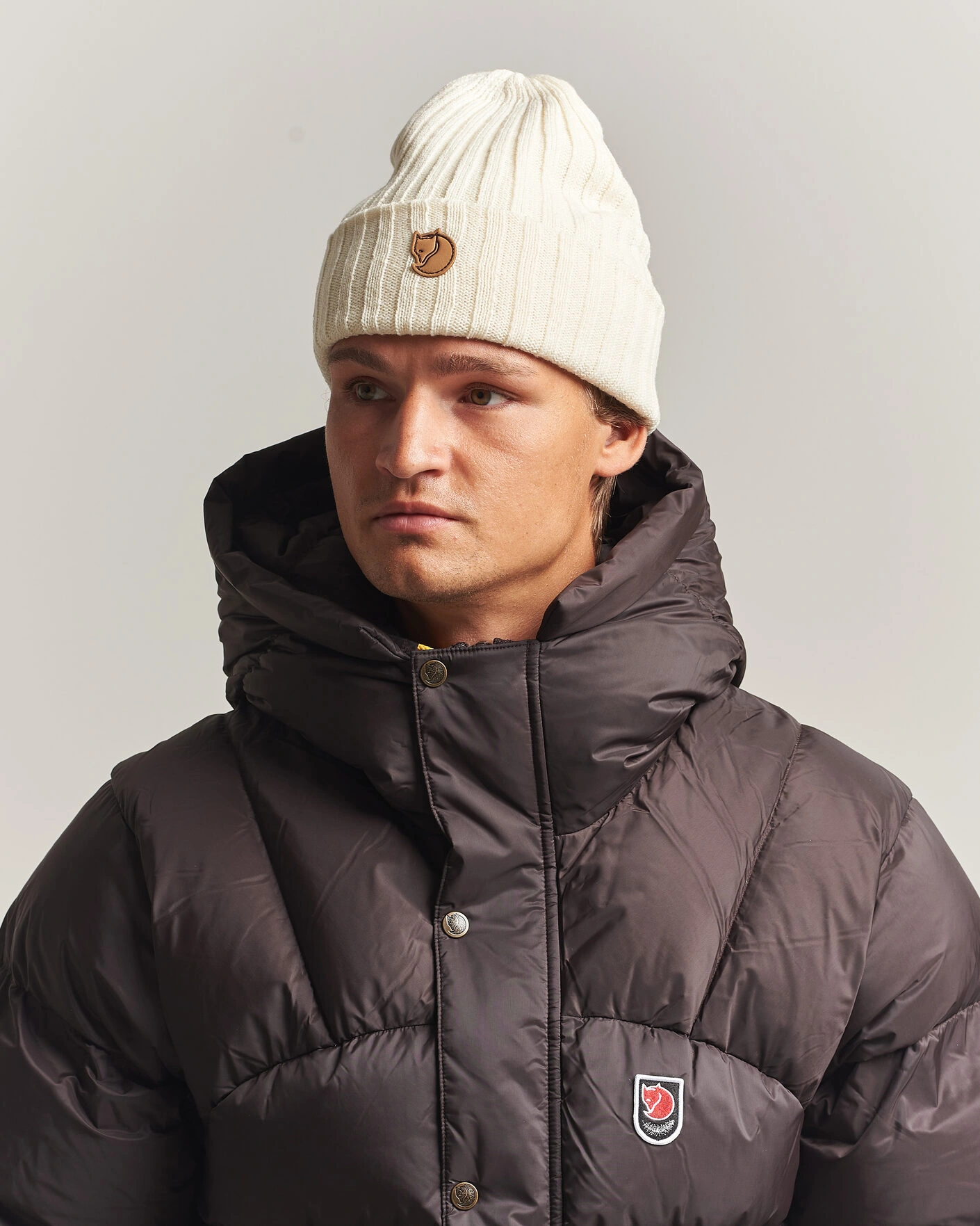 Men | Beanies | Fjällräven | Byron Wool Hat Chalk White