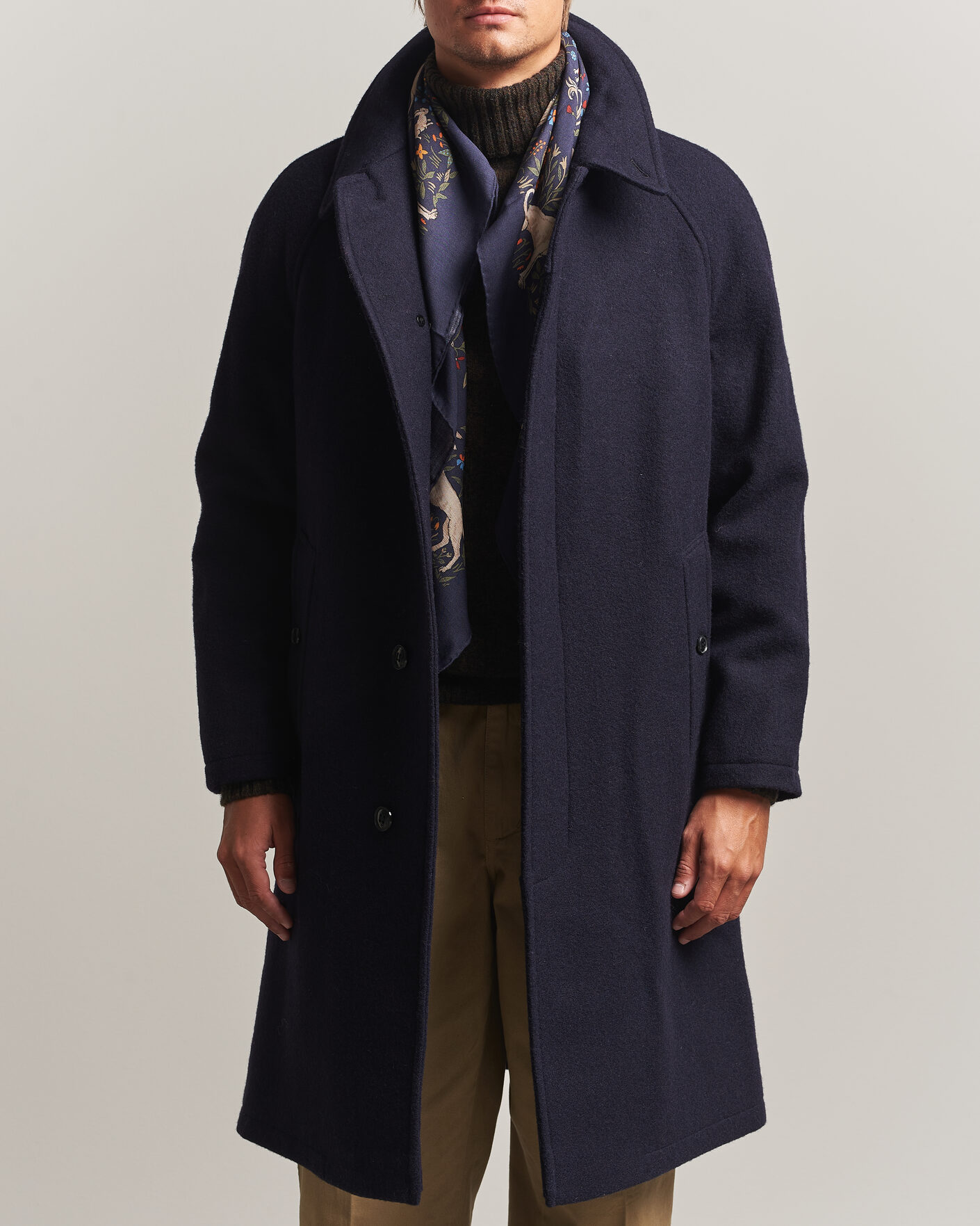 Men | Coats & Jackets | Gloverall | Hynes Wool Coat Navy
