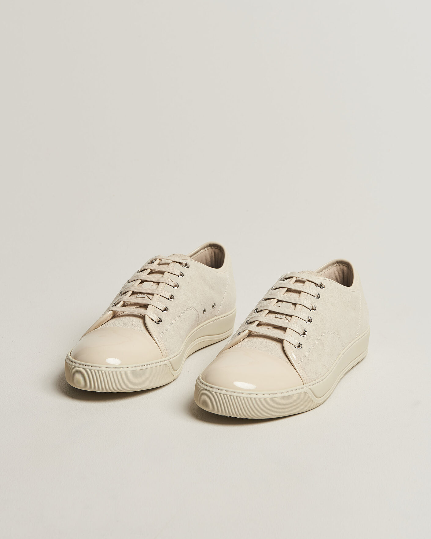 Lanvin DBB1 Patent Cap Toe Sneaker Light Beige at CareOfCarl.com
