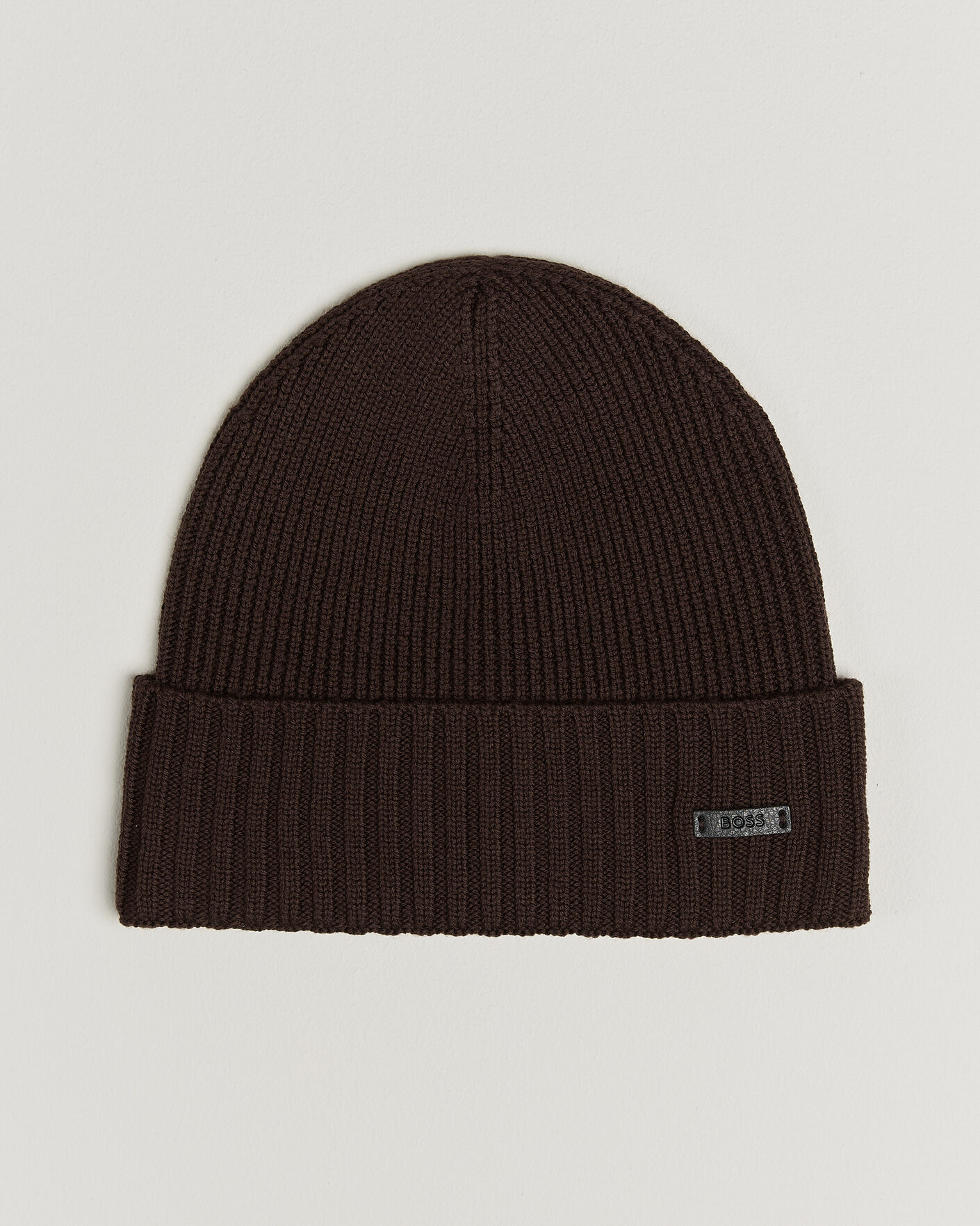 Men | Beanies | BOSS BLACK | Fati Wool Beanie Dark Brown