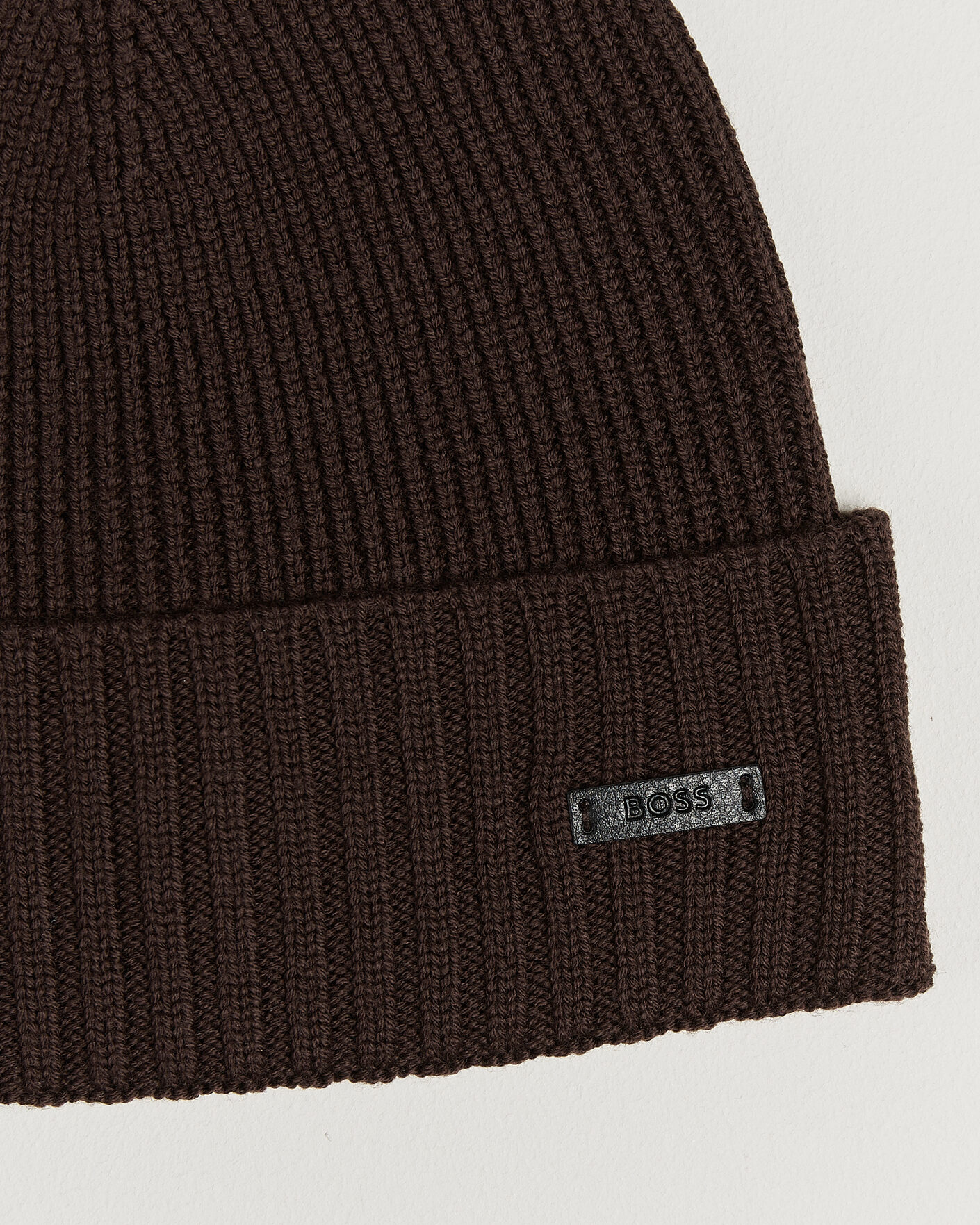 Men | Beanies | BOSS BLACK | Fati Wool Beanie Dark Brown