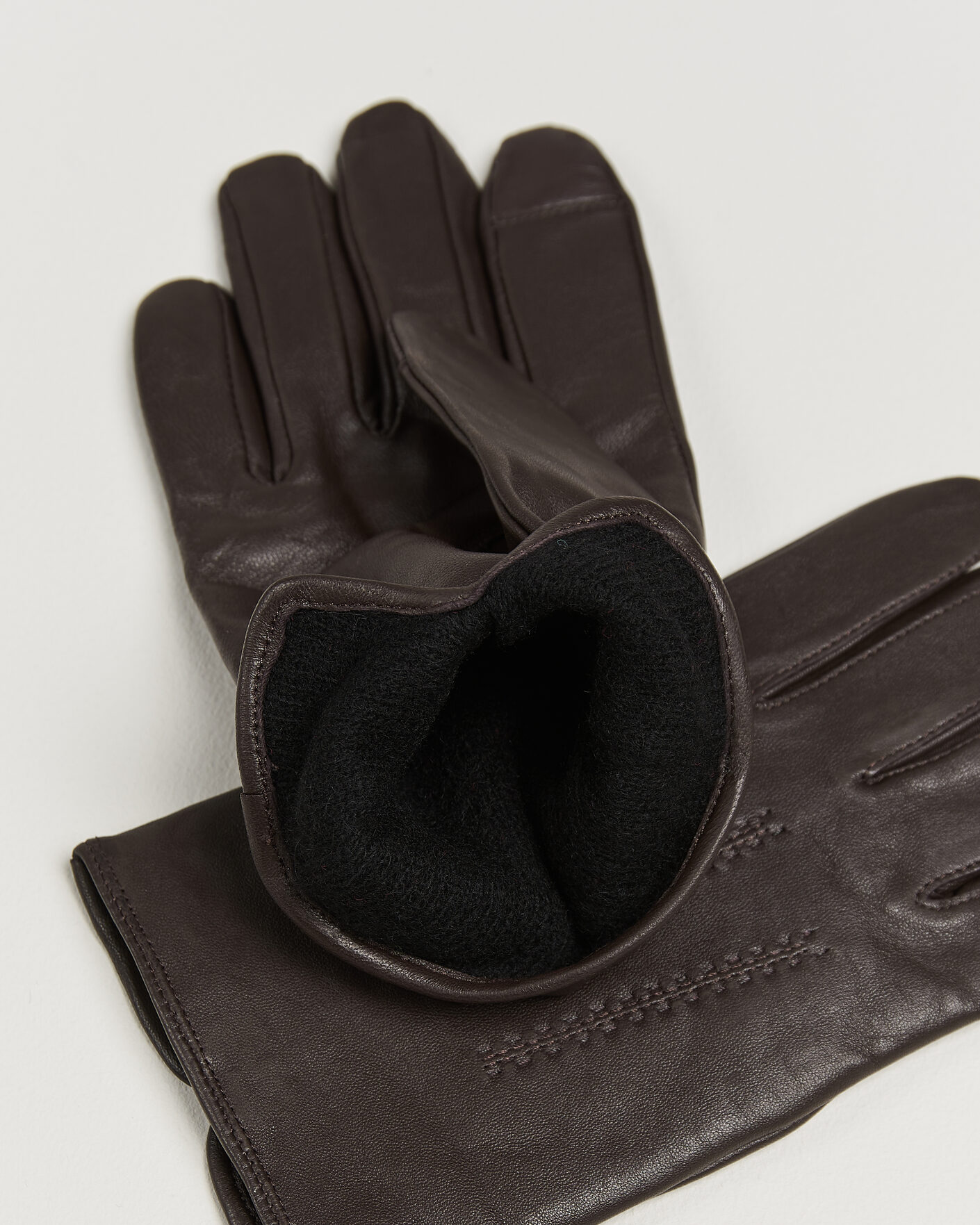 Men | Gloves | BOSS BLACK | Hainz Leather Glove Dark Brown
