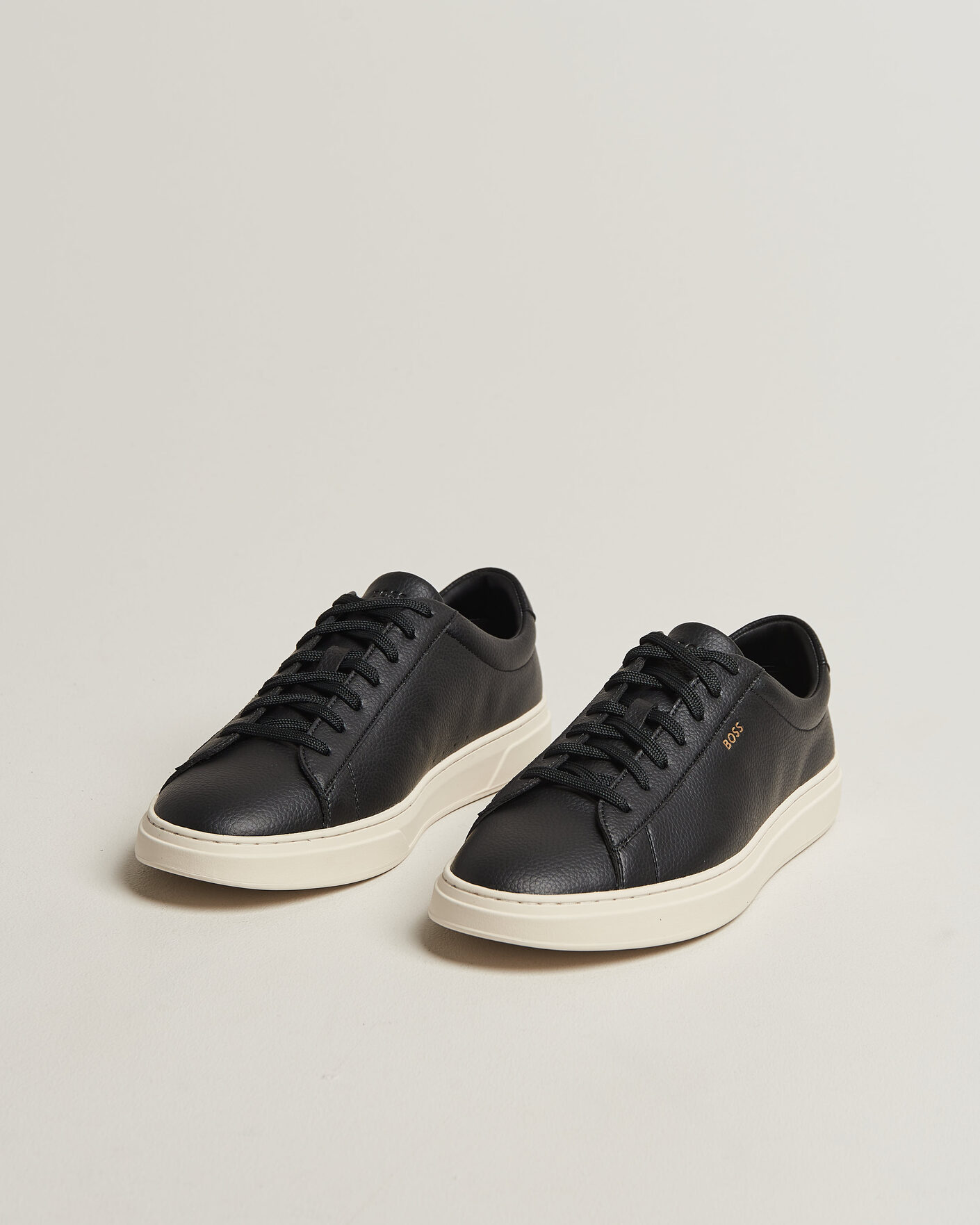 Men | Sneakers | BOSS BLACK | Kieran Grained Leather Sneaker Black