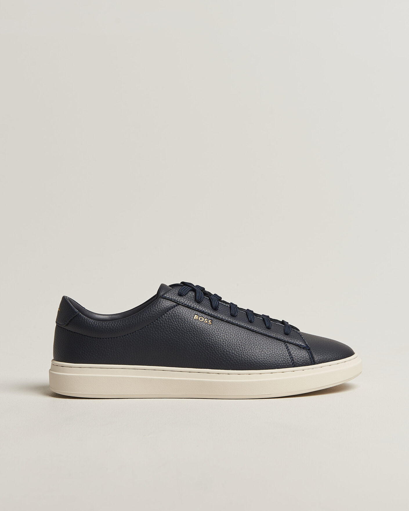 Men | Sneakers | BOSS BLACK | Kieran Grained Leather Sneaker Dark Blue