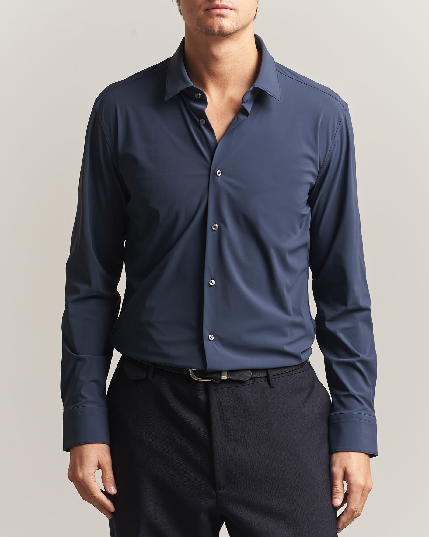Men | Shirts | BOSS BLACK | Hank 4-Way Stretch Shirt Dark Blue