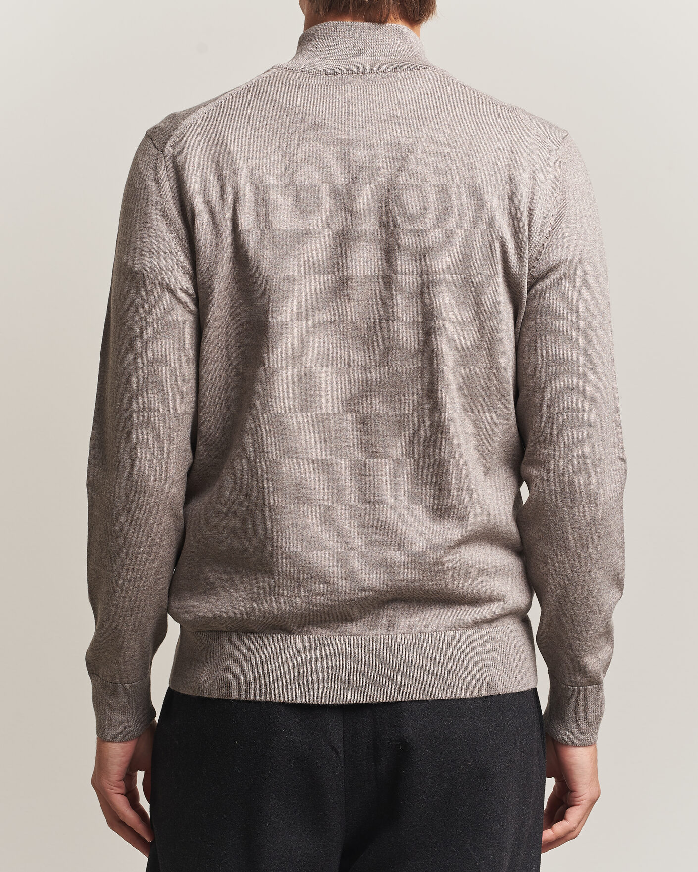 Men | Sweaters & Knitwear | BOSS BLACK | Ebenji Merino Knitted Half Zip Open Brown