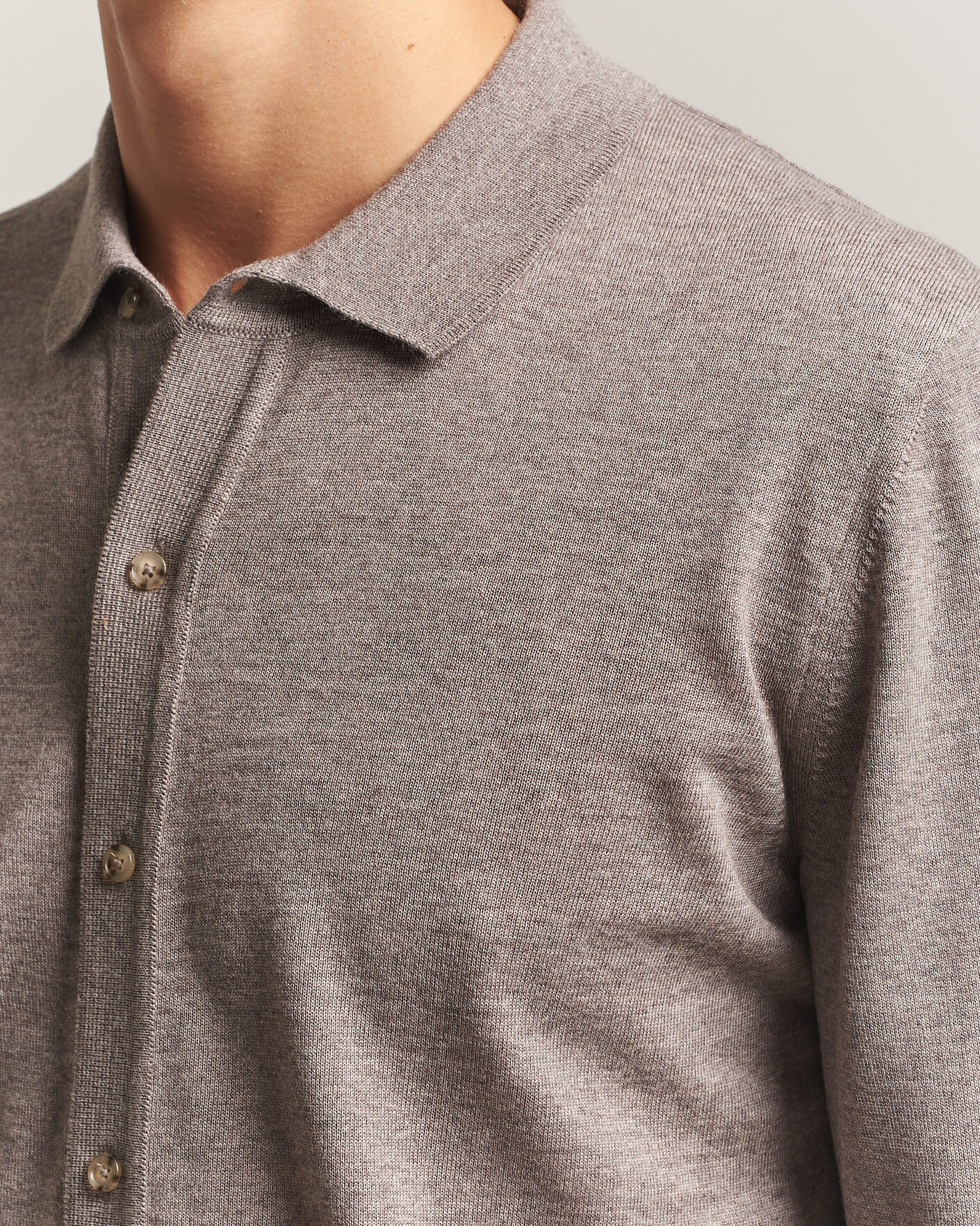 Men | Sweaters & Knitwear | BOSS BLACK | Helbert Merino Knitted Cardigan Open Brown