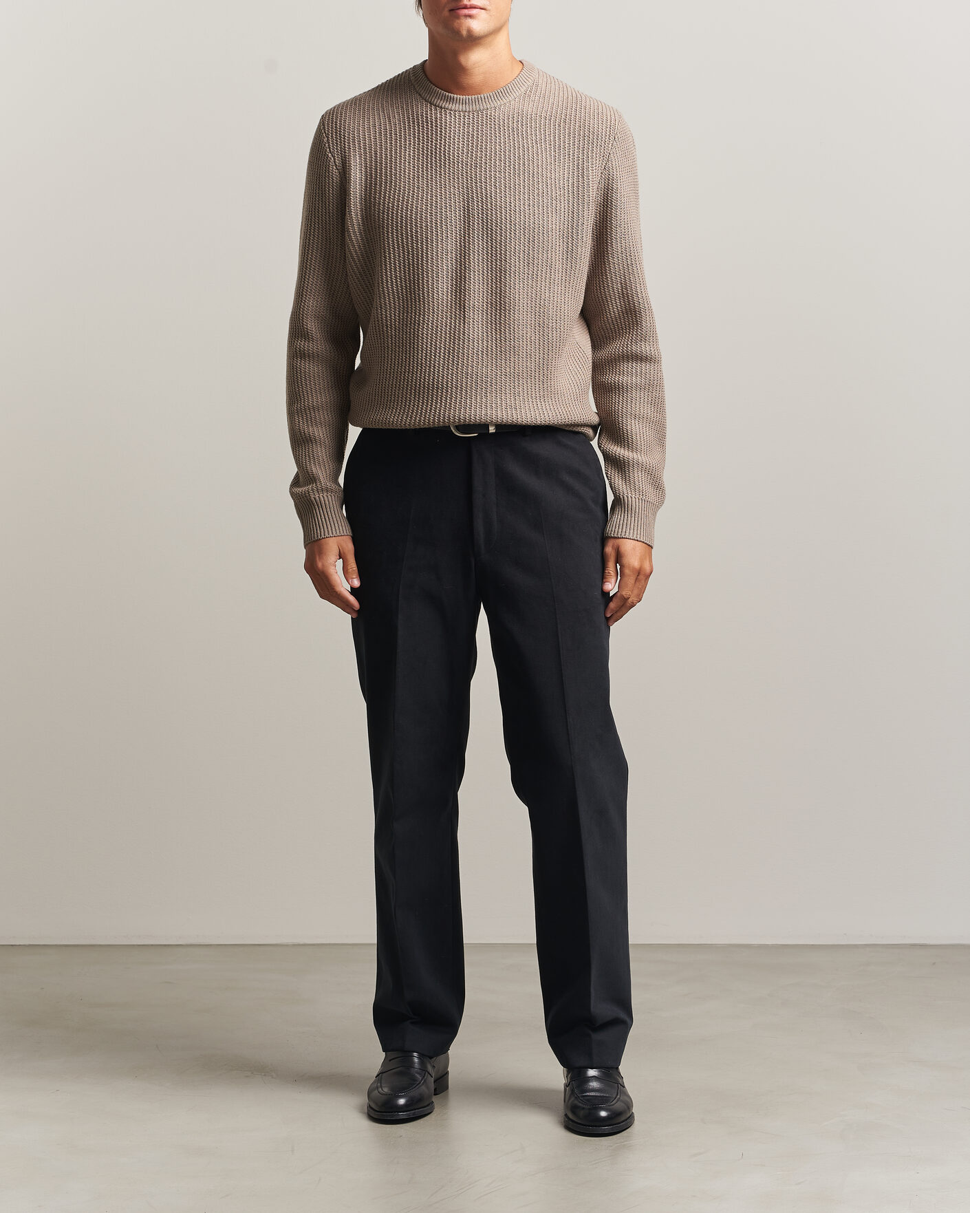 Men | Sweaters & Knitwear | BOSS BLACK | Fiocchetto Wool/Cashmere Crew Neck Open Brown