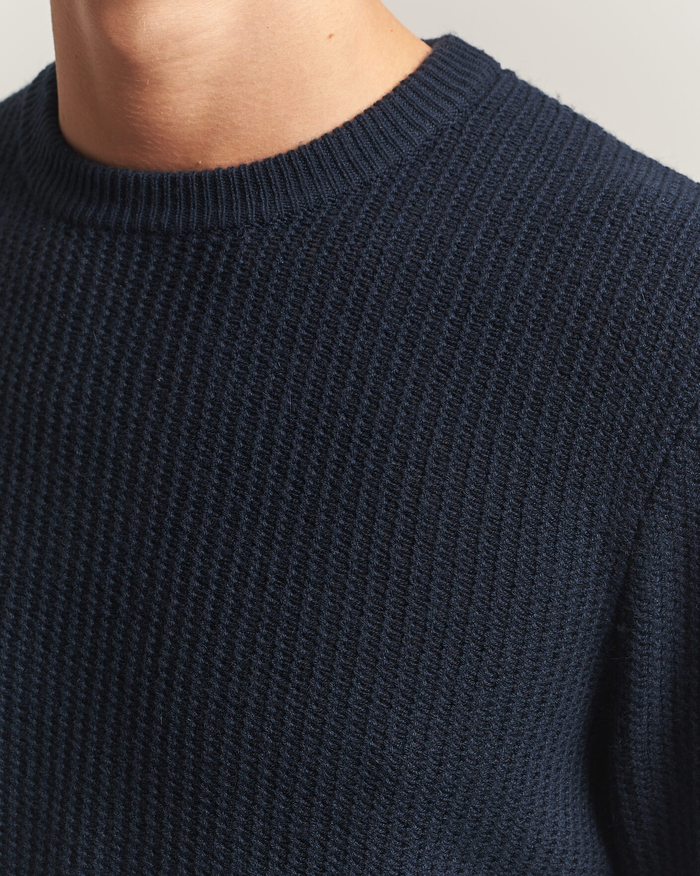 Men | Sweaters & Knitwear | BOSS BLACK | Fiocchetto Wool/Cashmere Crew Neck Dark Blue