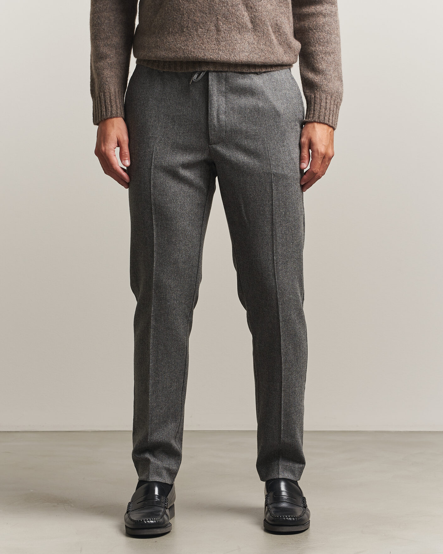 Men | Trousers | BOSS BLACK | Kane Brushed Drawstring Trousers Medium Grey