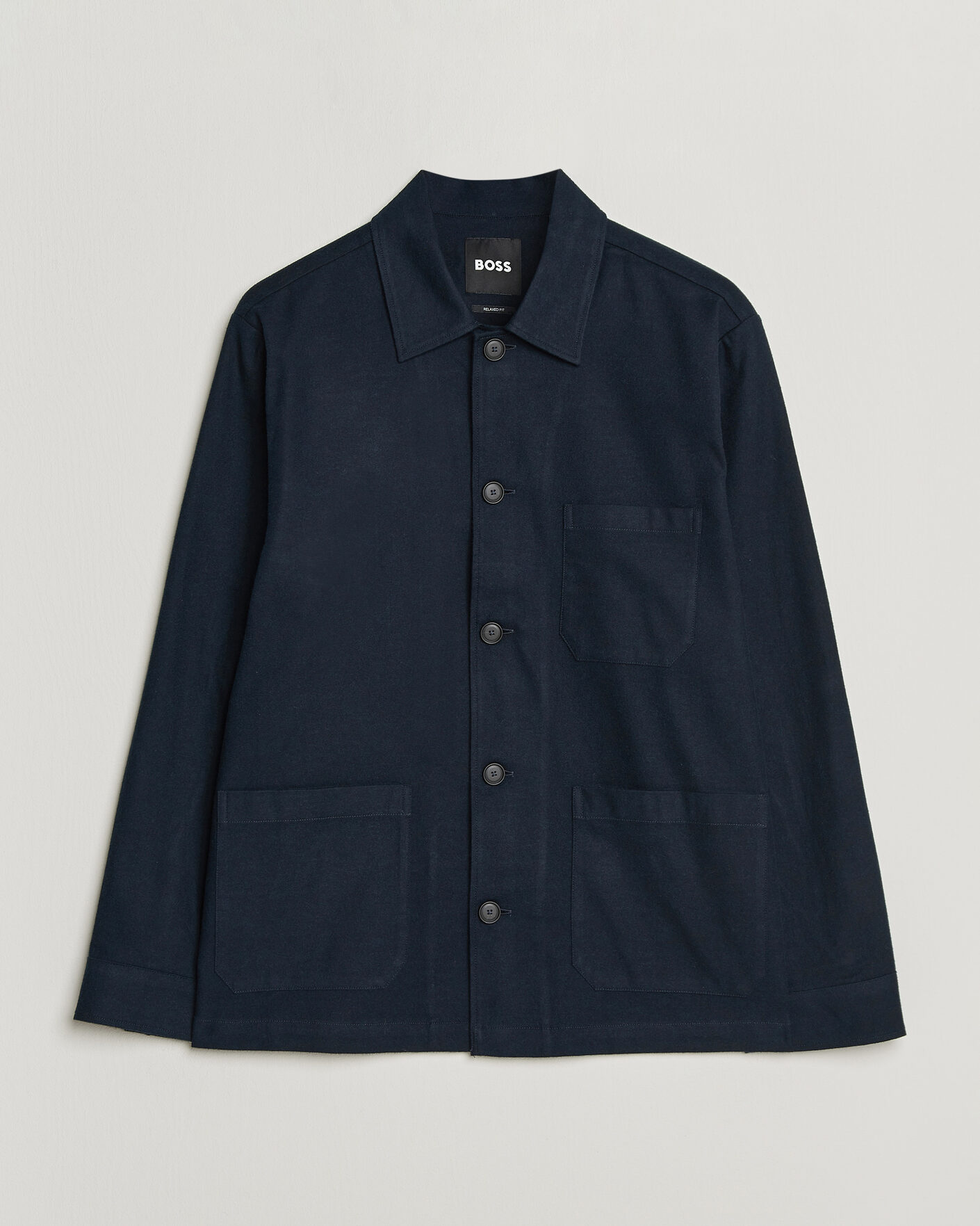 Men | Shirts | BOSS BLACK | Cai Cotton Overshirt Dark Blue