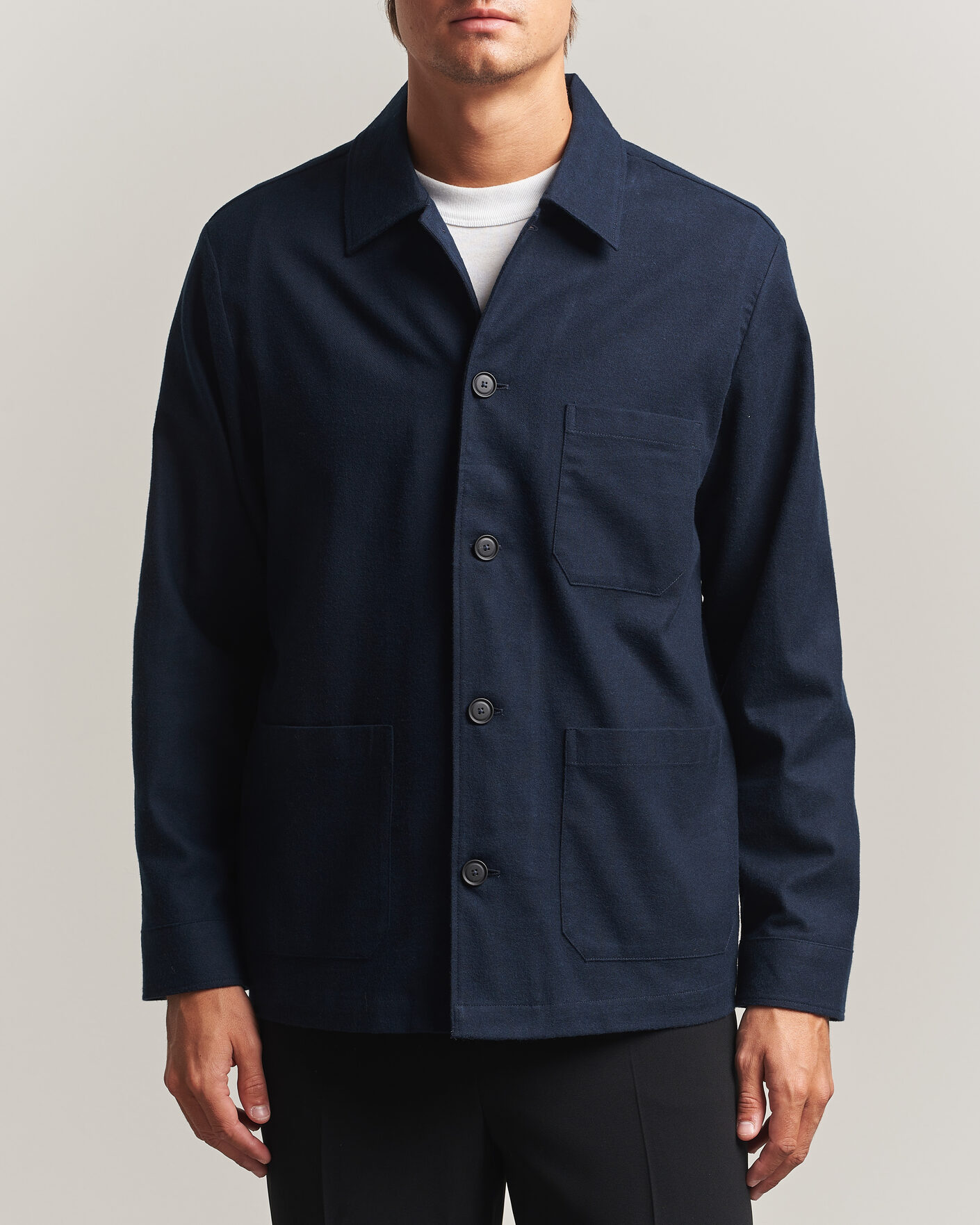 Men | Shirts | BOSS BLACK | Cai Cotton Overshirt Dark Blue