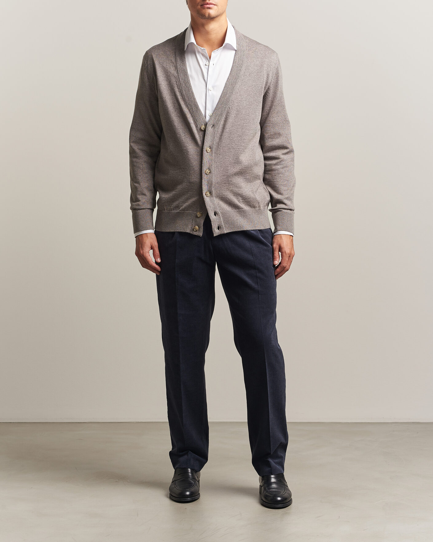 Men | Sweaters & Knitwear | BOSS BLACK | Mardon Wool Cardigan Open Brown