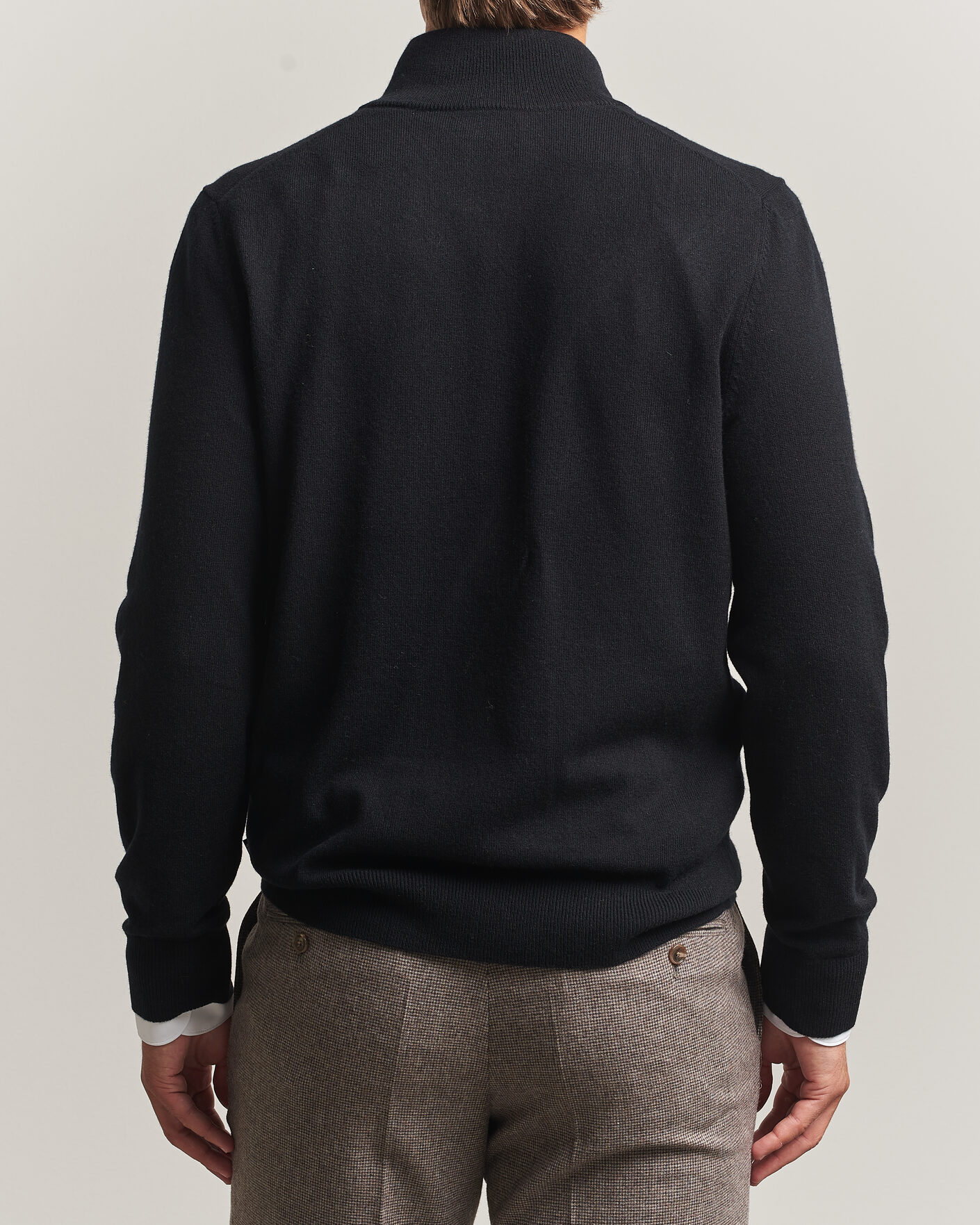 Men | Sweaters & Knitwear | BOSS BLACK | Hemarlo Wool/Cashmere Half Zip Black