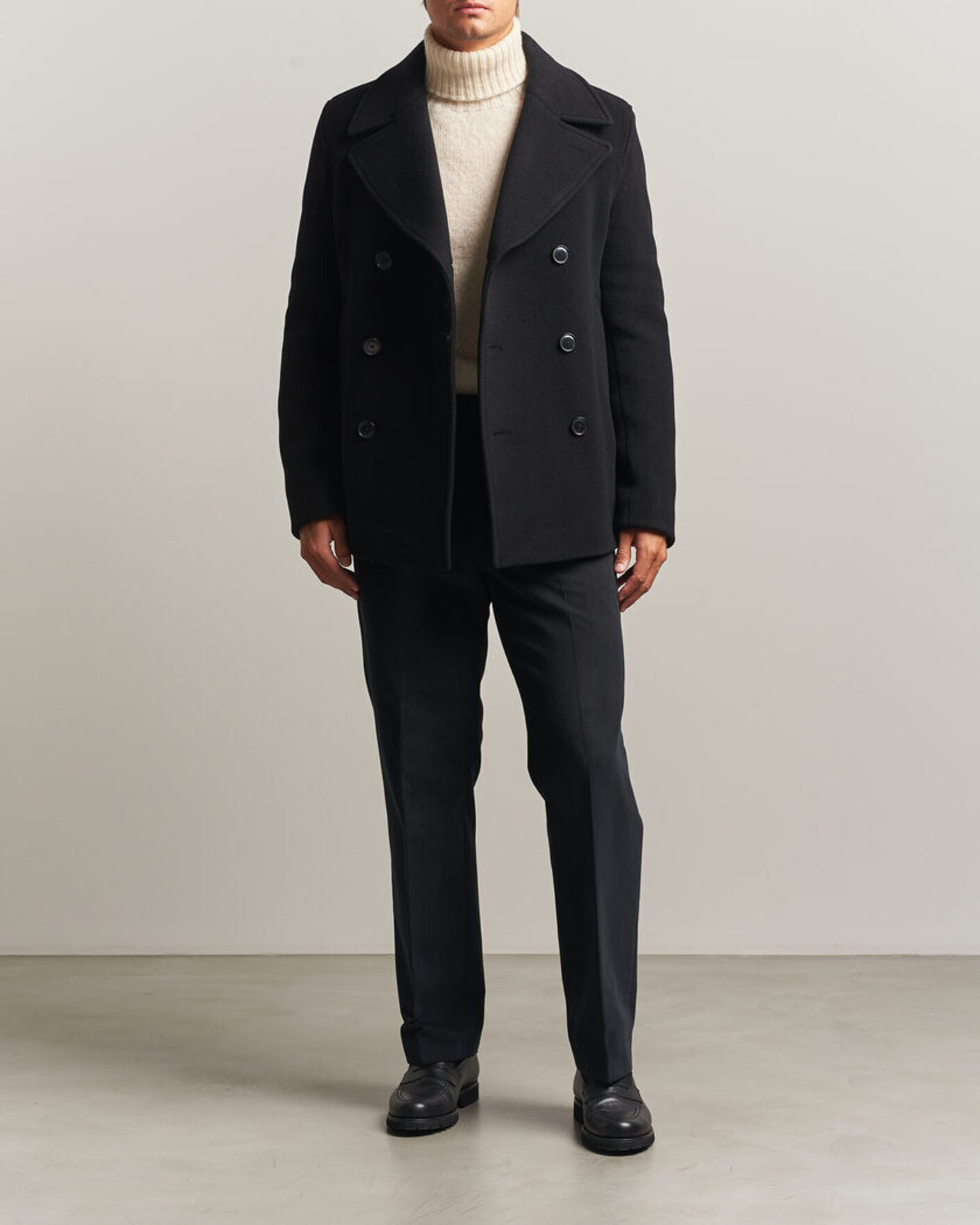 Men | Coats & Jackets | BOSS BLACK | Hyde Wool Peacoat Black