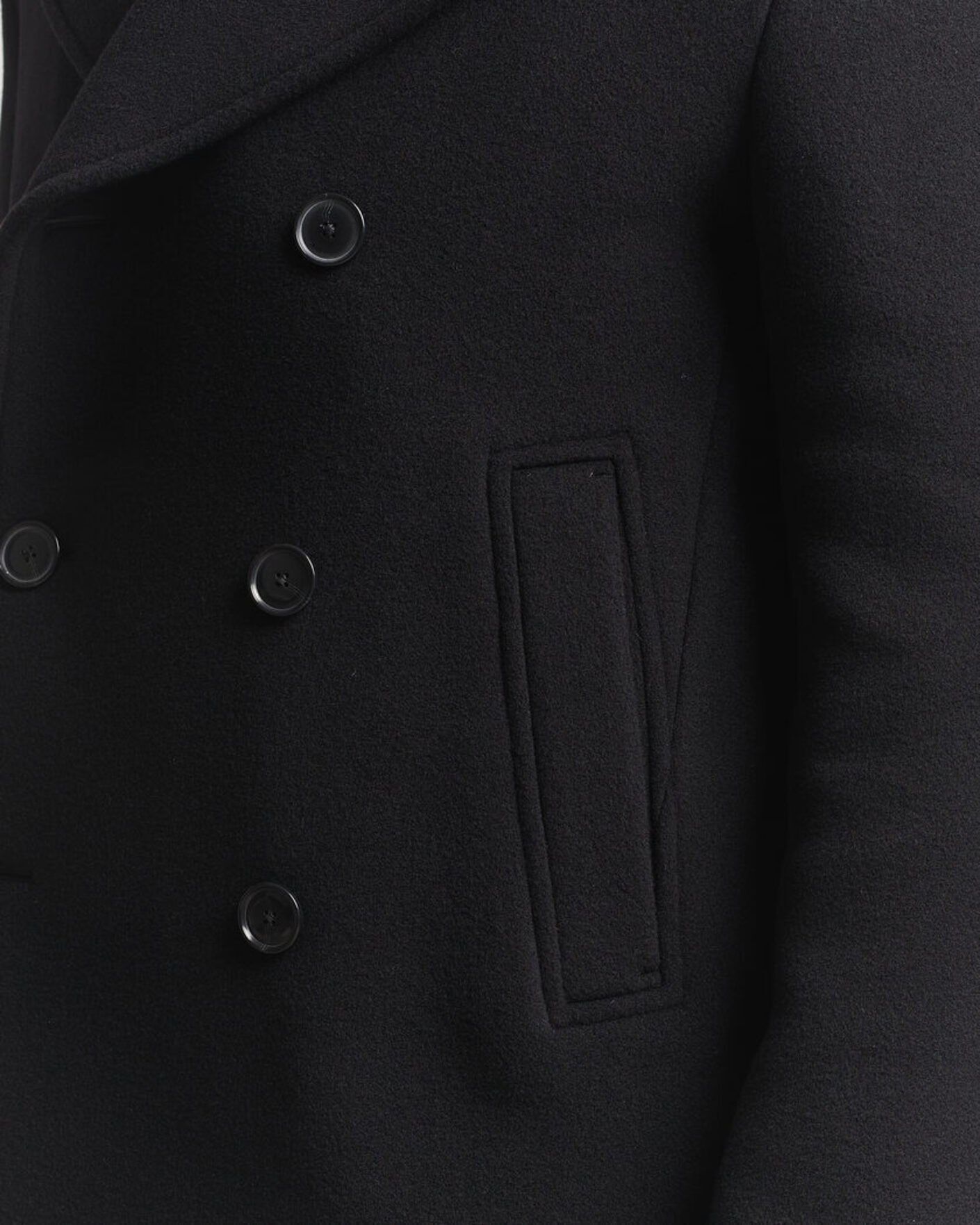 Men | Coats & Jackets | BOSS BLACK | Hyde Wool Peacoat Black