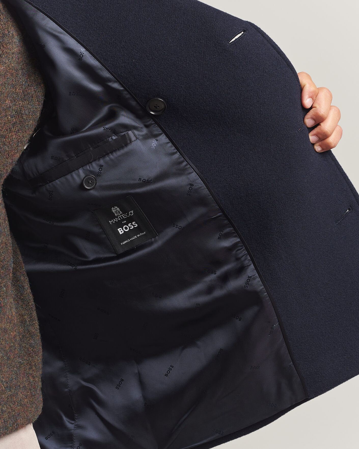 Men | Coats & Jackets | BOSS BLACK | Hyde Wool Peacoat Dark Blue