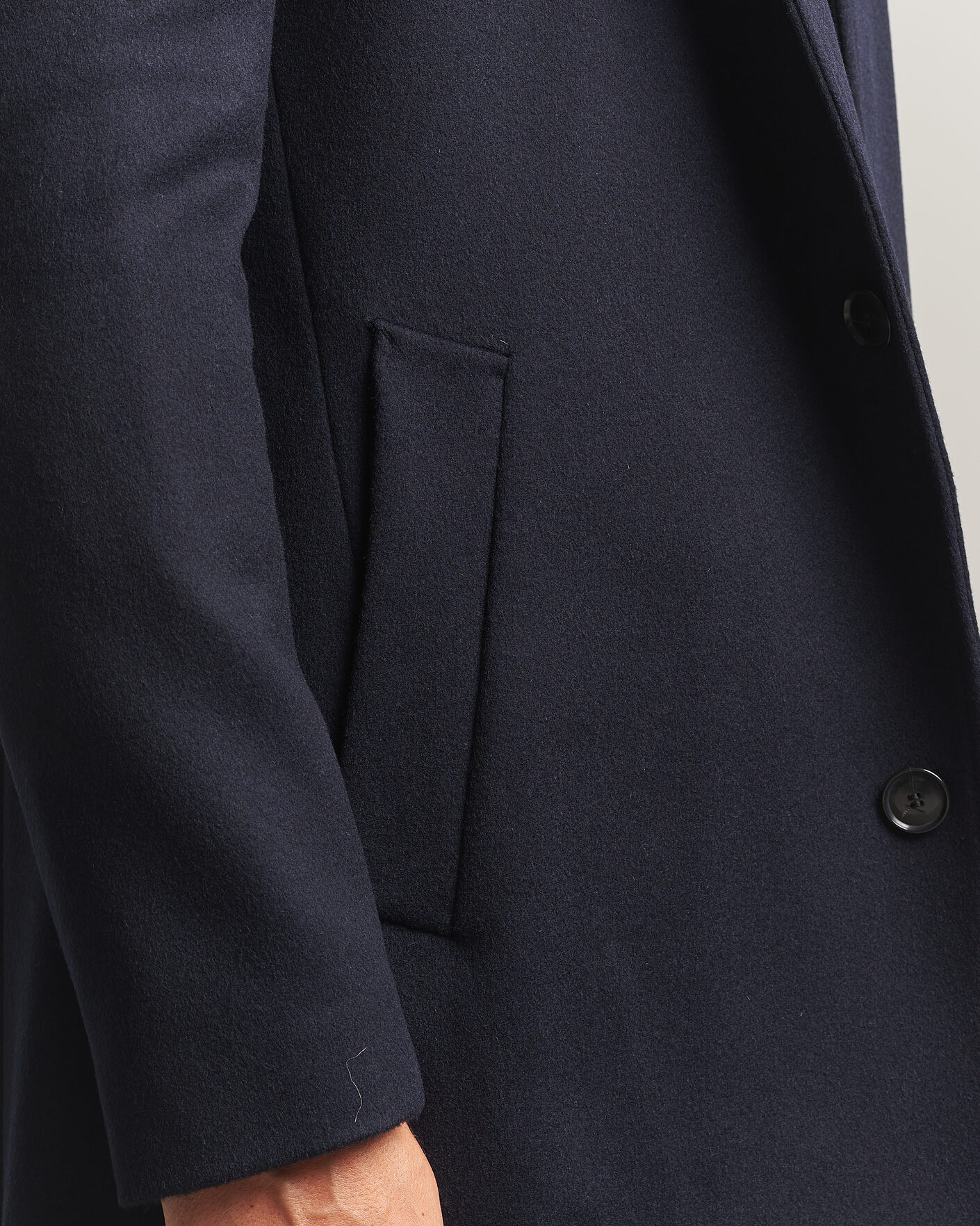 Men | Coats & Jackets | BOSS BLACK | Hyde Wool Stand Up Collar Coat Dark Blue