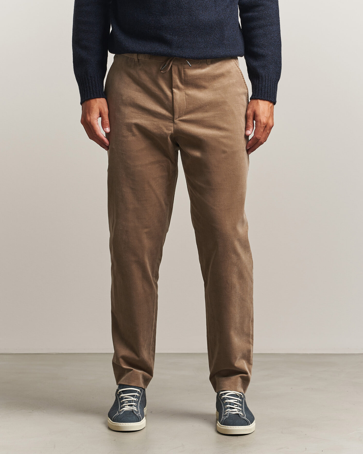 Men | Trousers | BOSS BLACK | Perin Corduroy Drawstring Trousers Open Brown