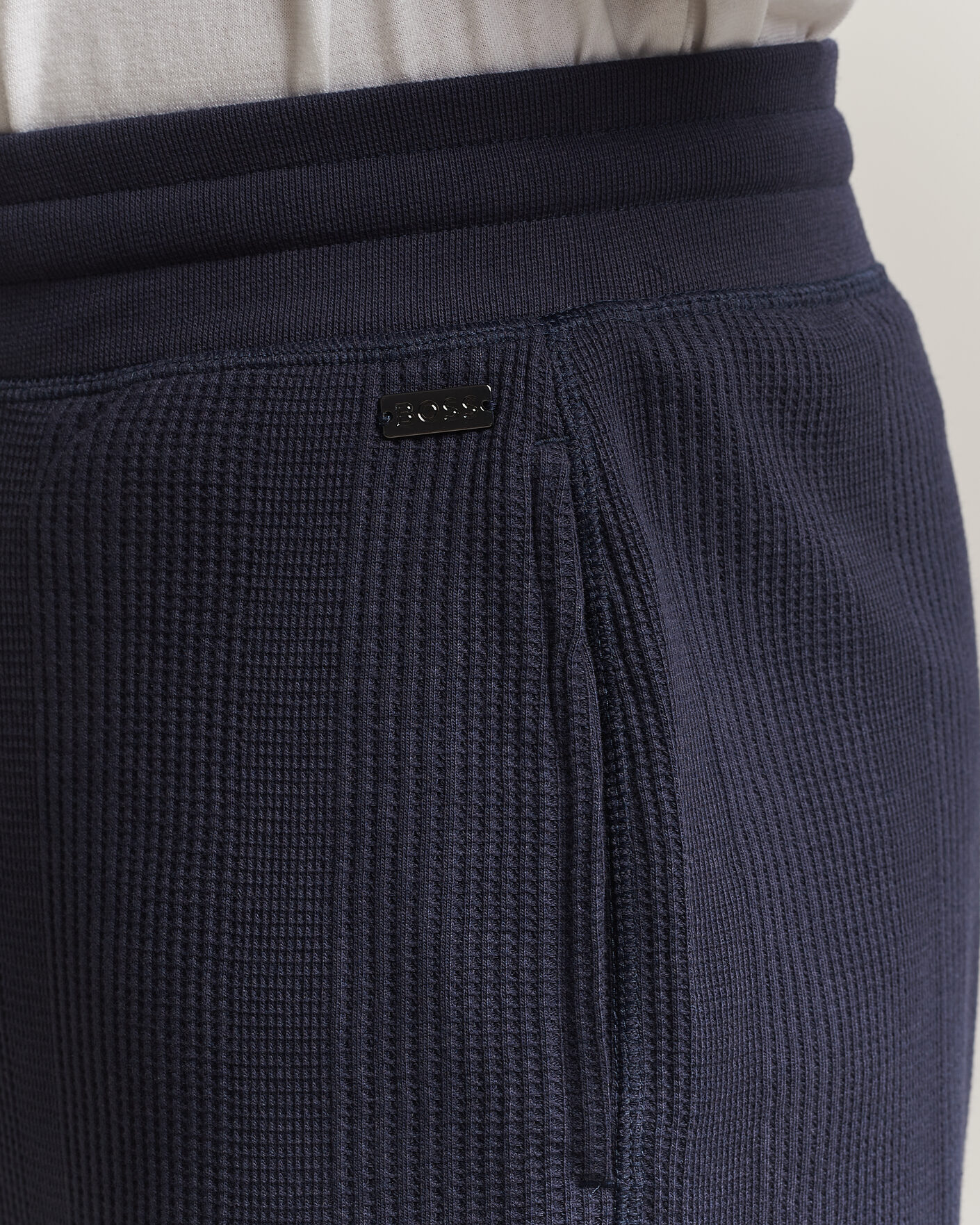 Men | Trousers | BOSS BLACK | Structured Loungewear Sweatpants Dark Blue