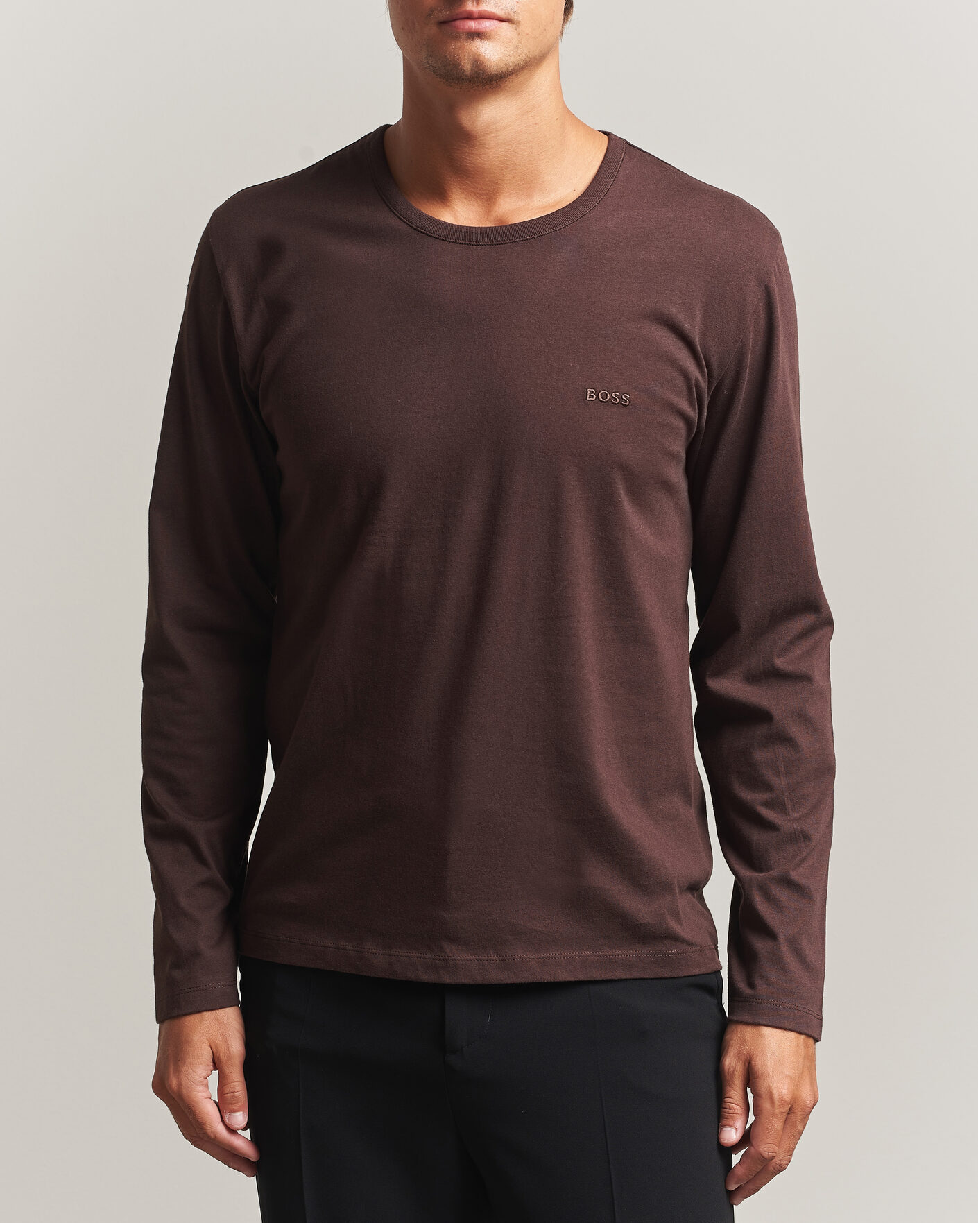 Men | T-Shirts | BOSS BLACK | 3-Pack Long Sleeve T-Shirt White/Black/Brown
