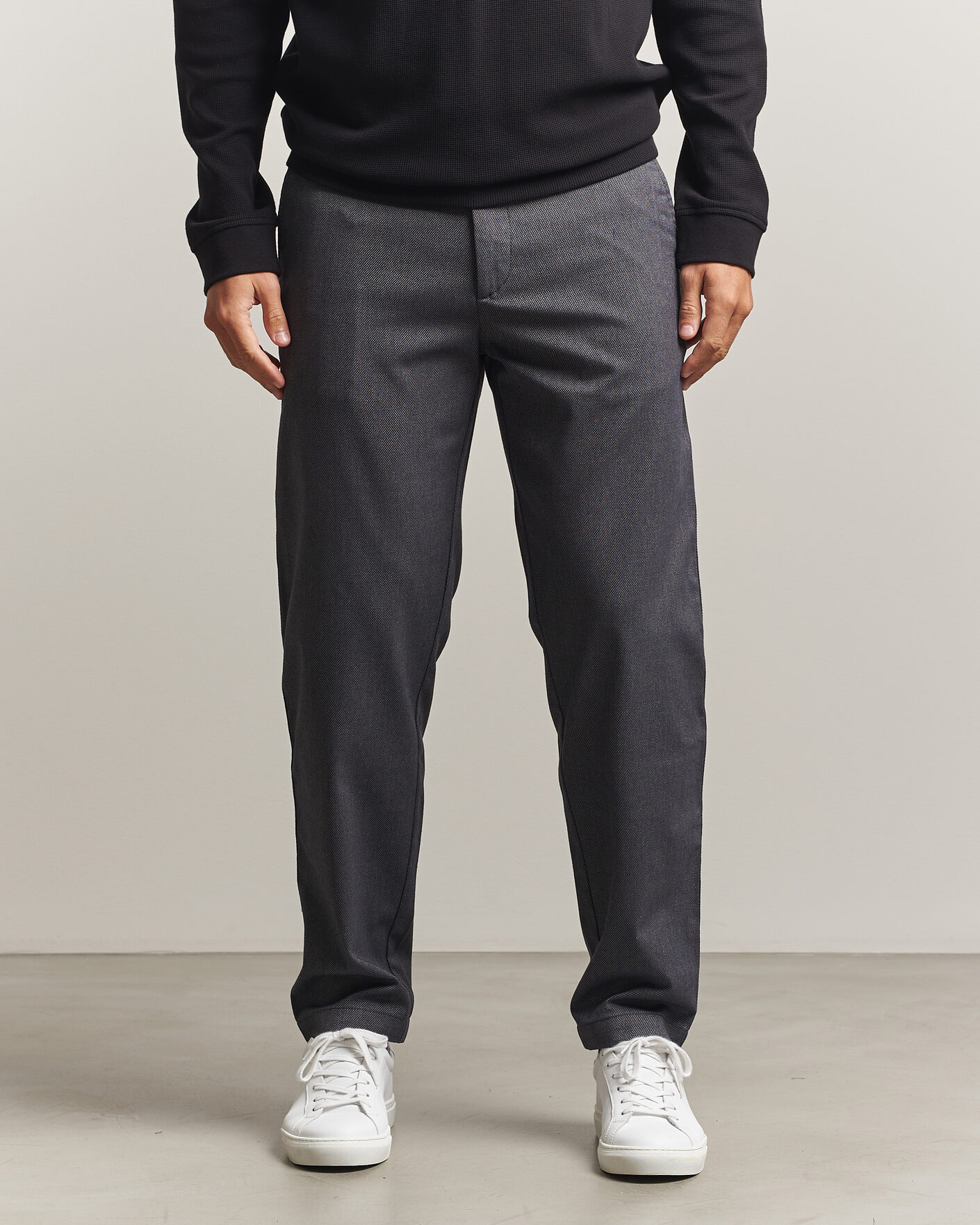 Men | Trousers | BOSS ORANGE | Tapered Fit Drawstring Chino Dark Grey