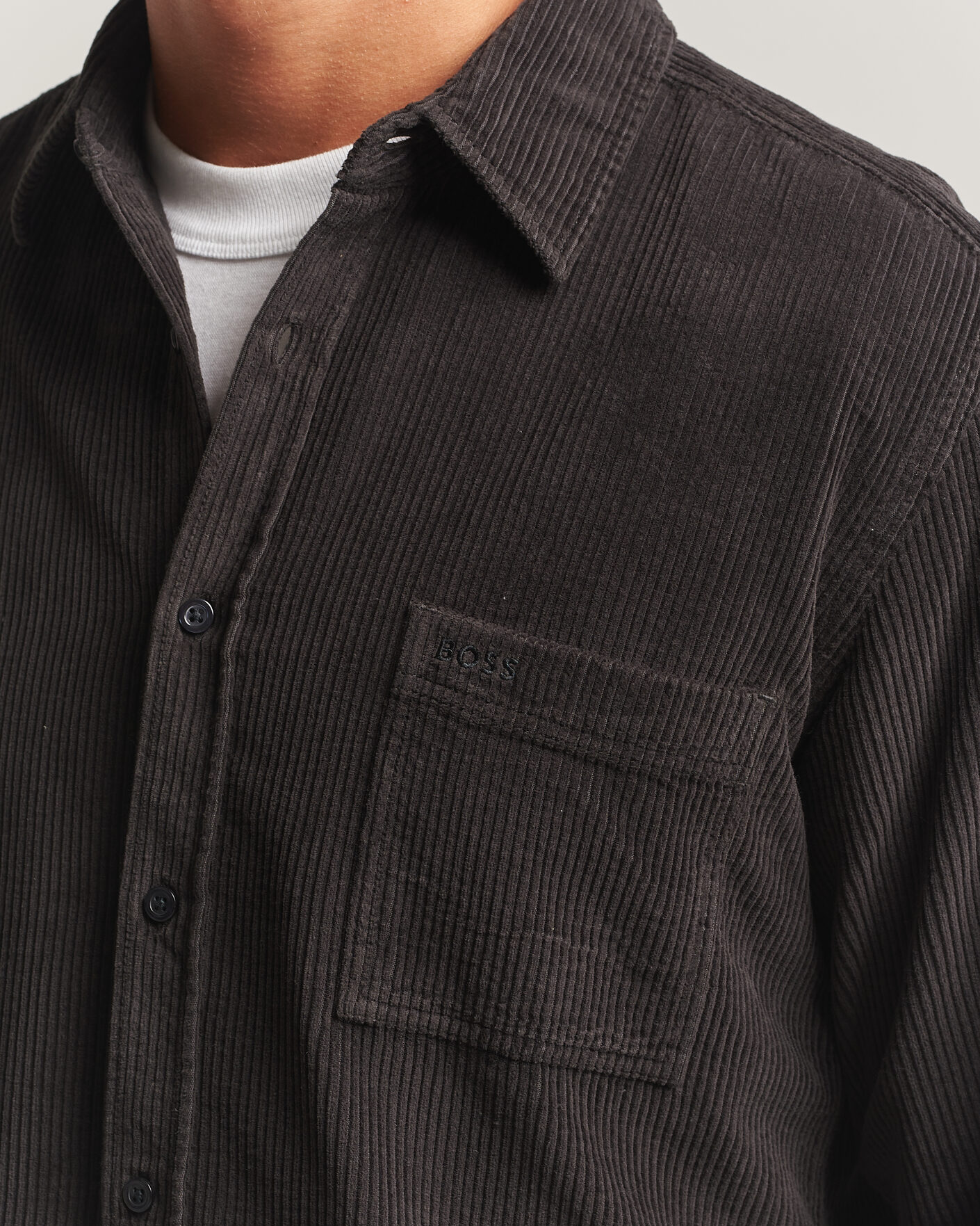 Men | Shirts | BOSS ORANGE | Relegant Corduroy Shirt Black