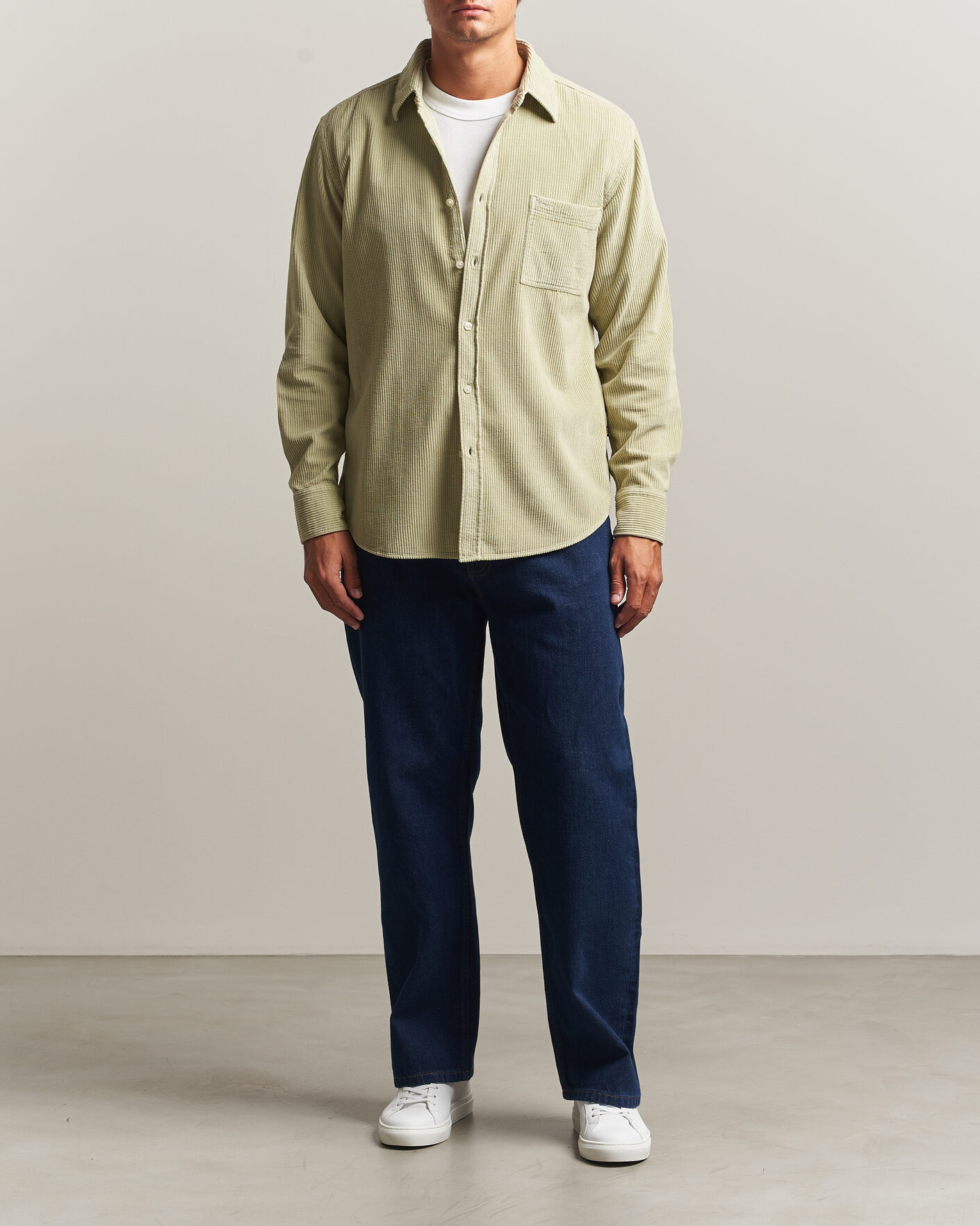 Men | Shirts | BOSS ORANGE | Relegant Corduroy Shirt Open Green