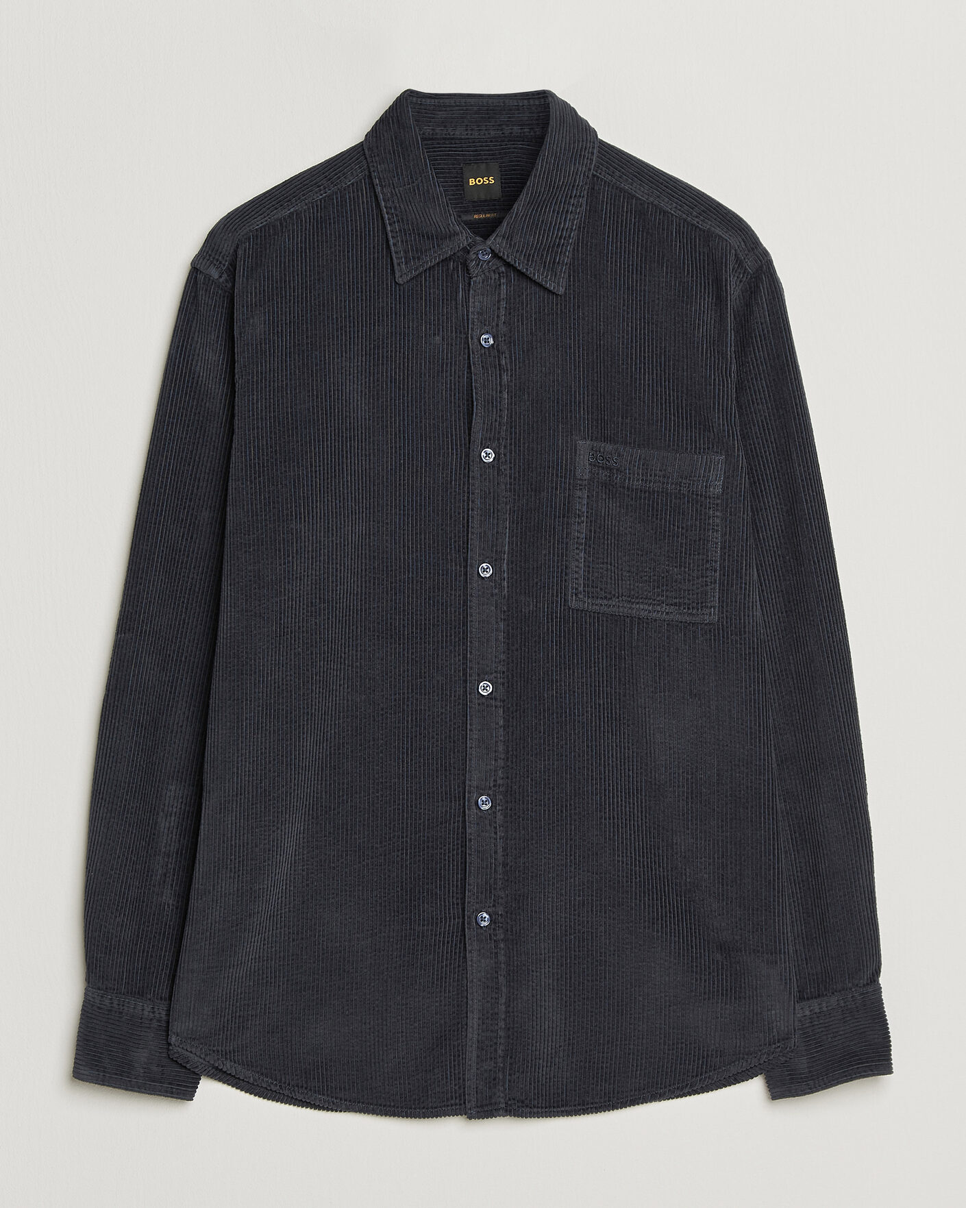 Men | Shirts | BOSS ORANGE | Relegant Corduroy Shirt Dark Blue