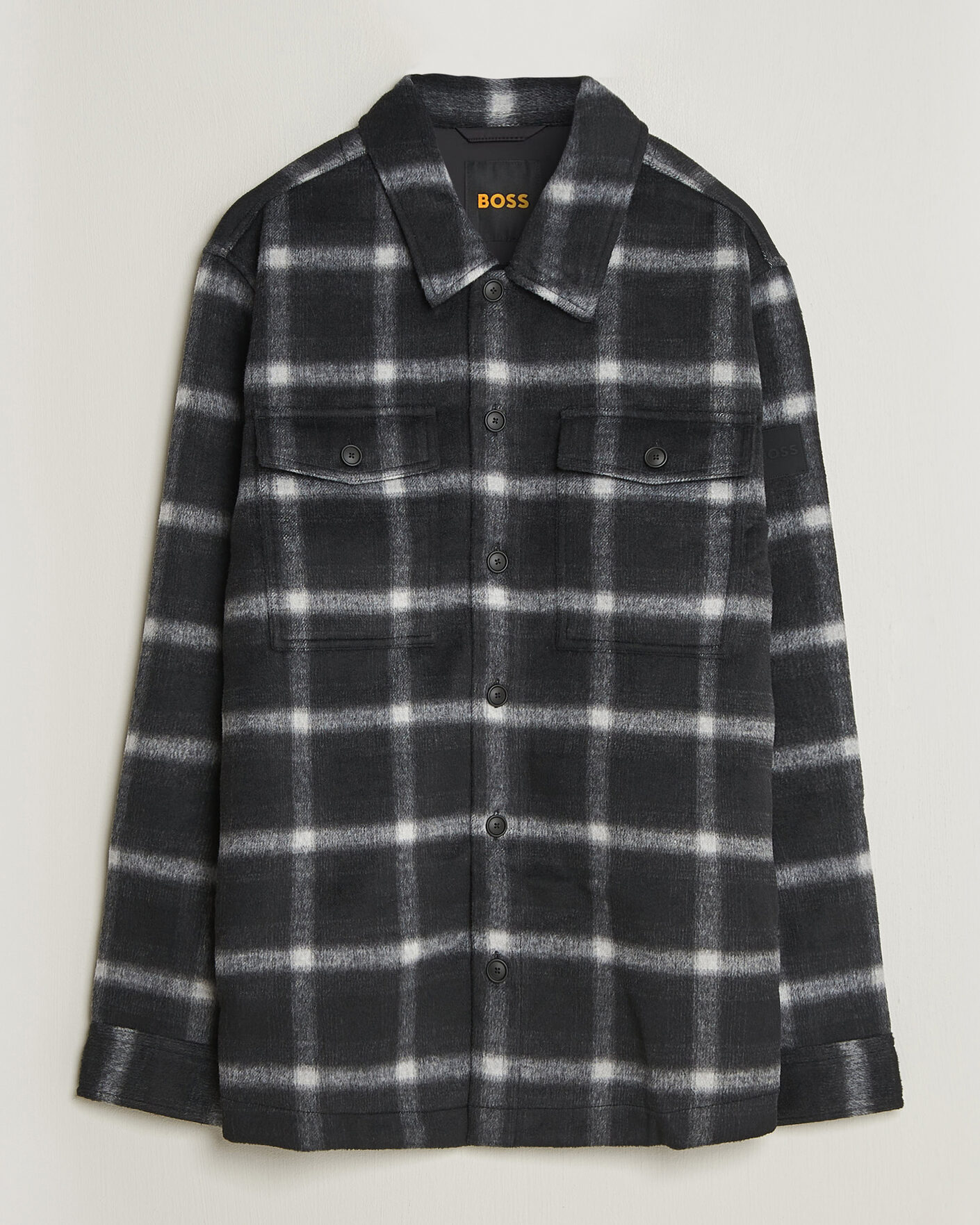 Men | Coats & Jackets | BOSS ORANGE | Losky Flannel Checked Overshirt Black