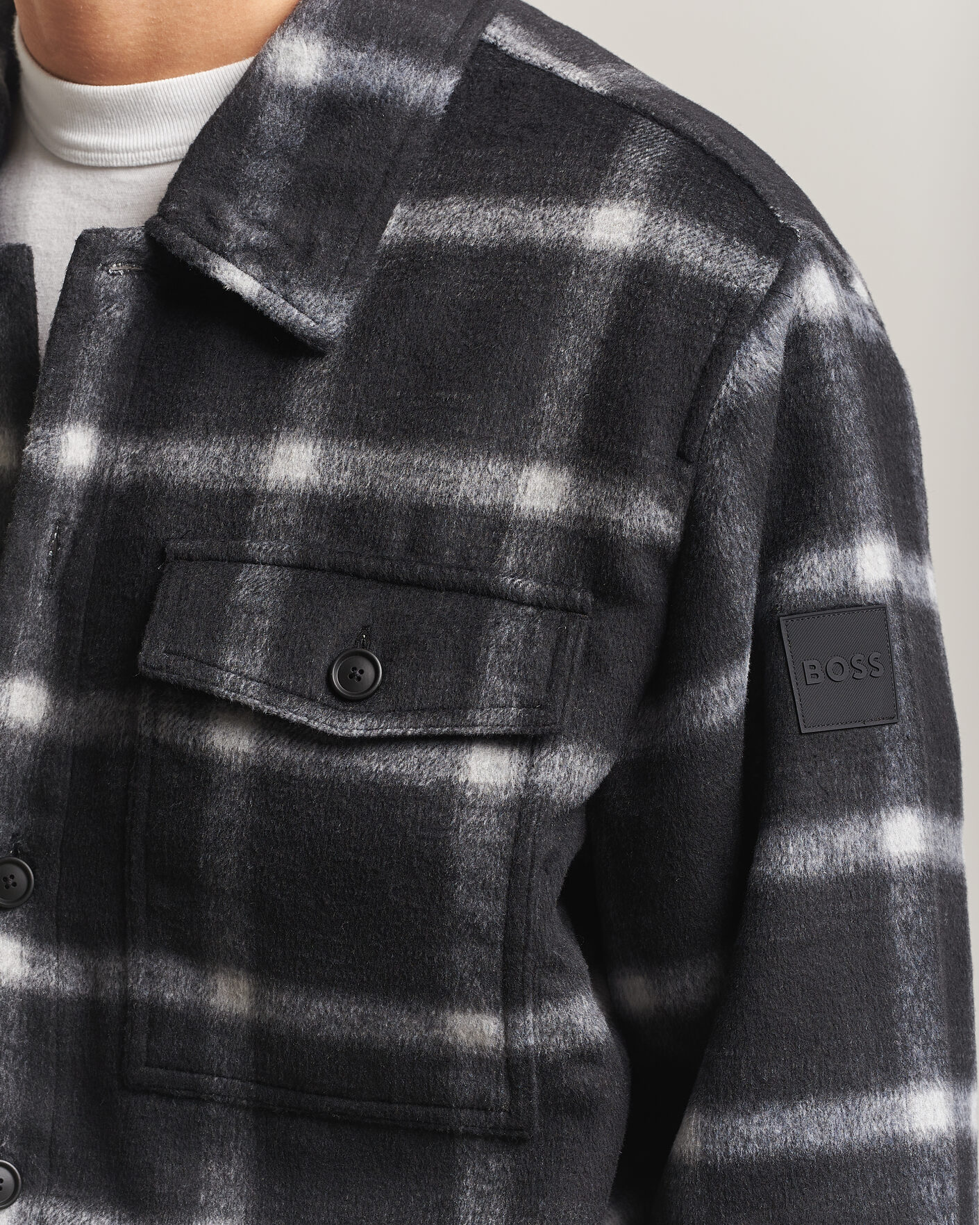 Men | Coats & Jackets | BOSS ORANGE | Losky Flannel Checked Overshirt Black